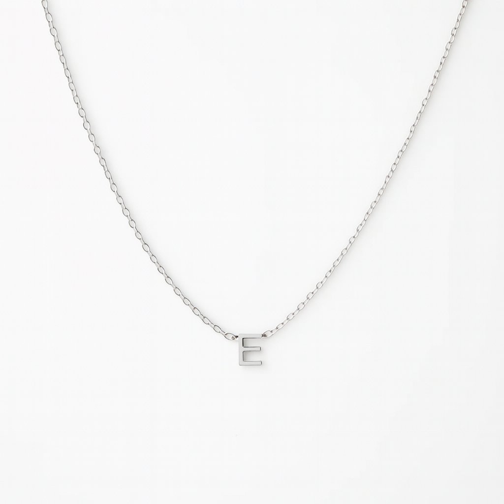 Bogstav Halskæde Sølvfarvet