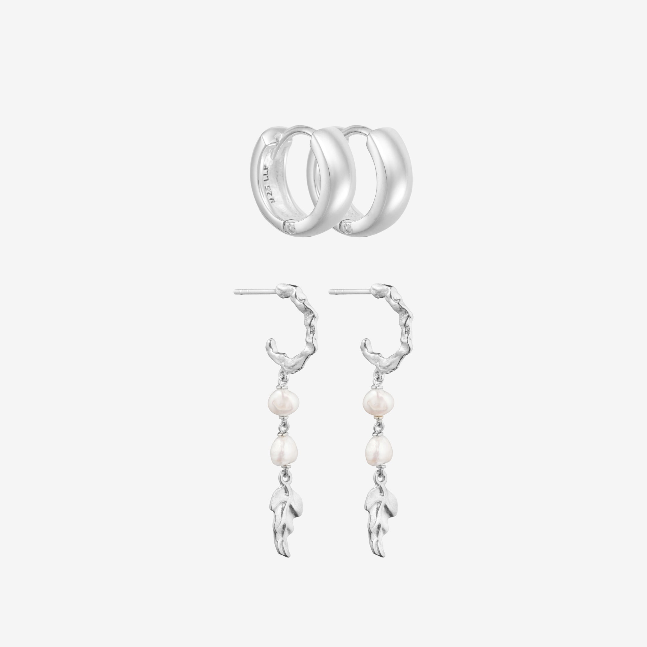 Sølv Mini Chunky, Dangle Sæt