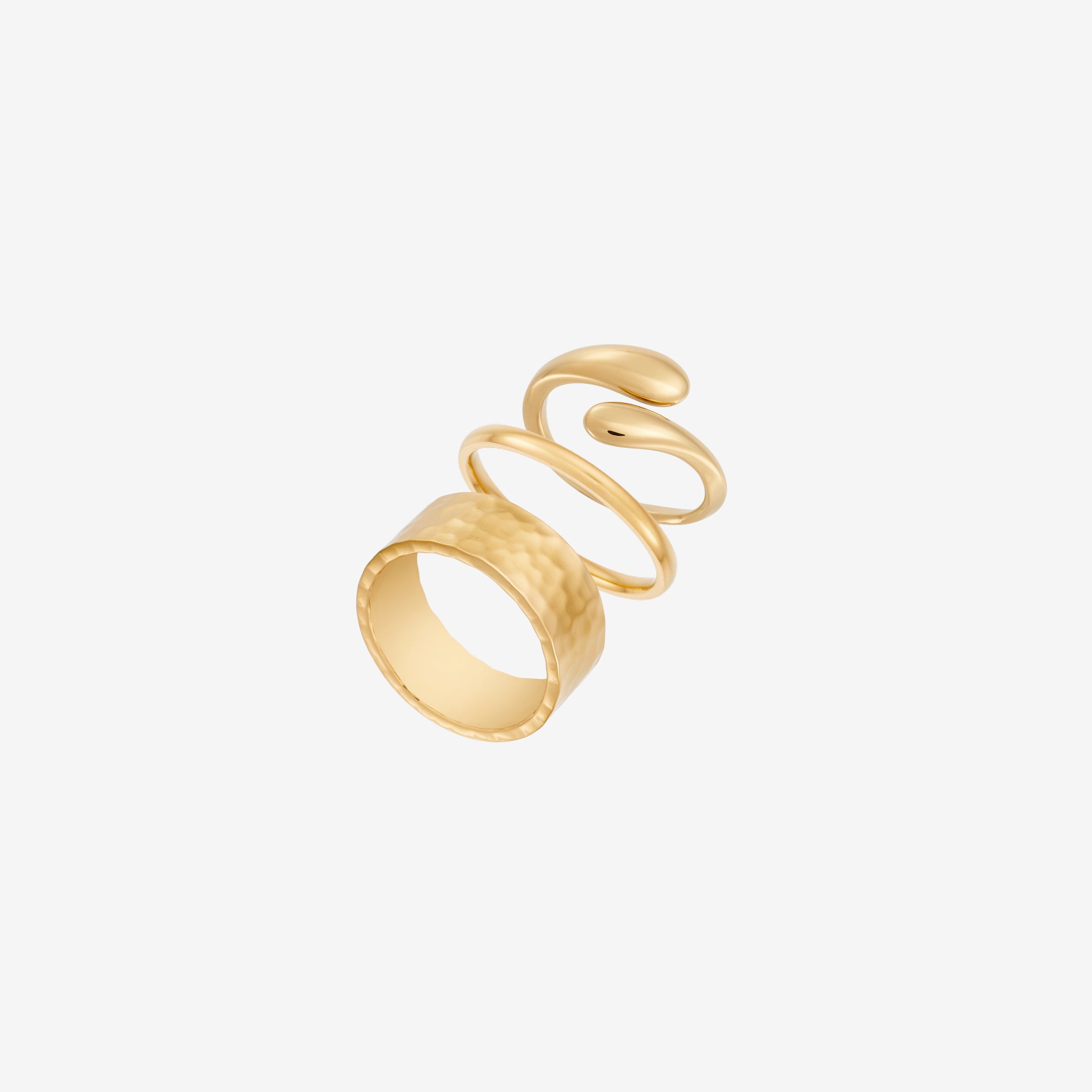 Classic Simpel og Hamret Ringe Sæt: 3 ringe