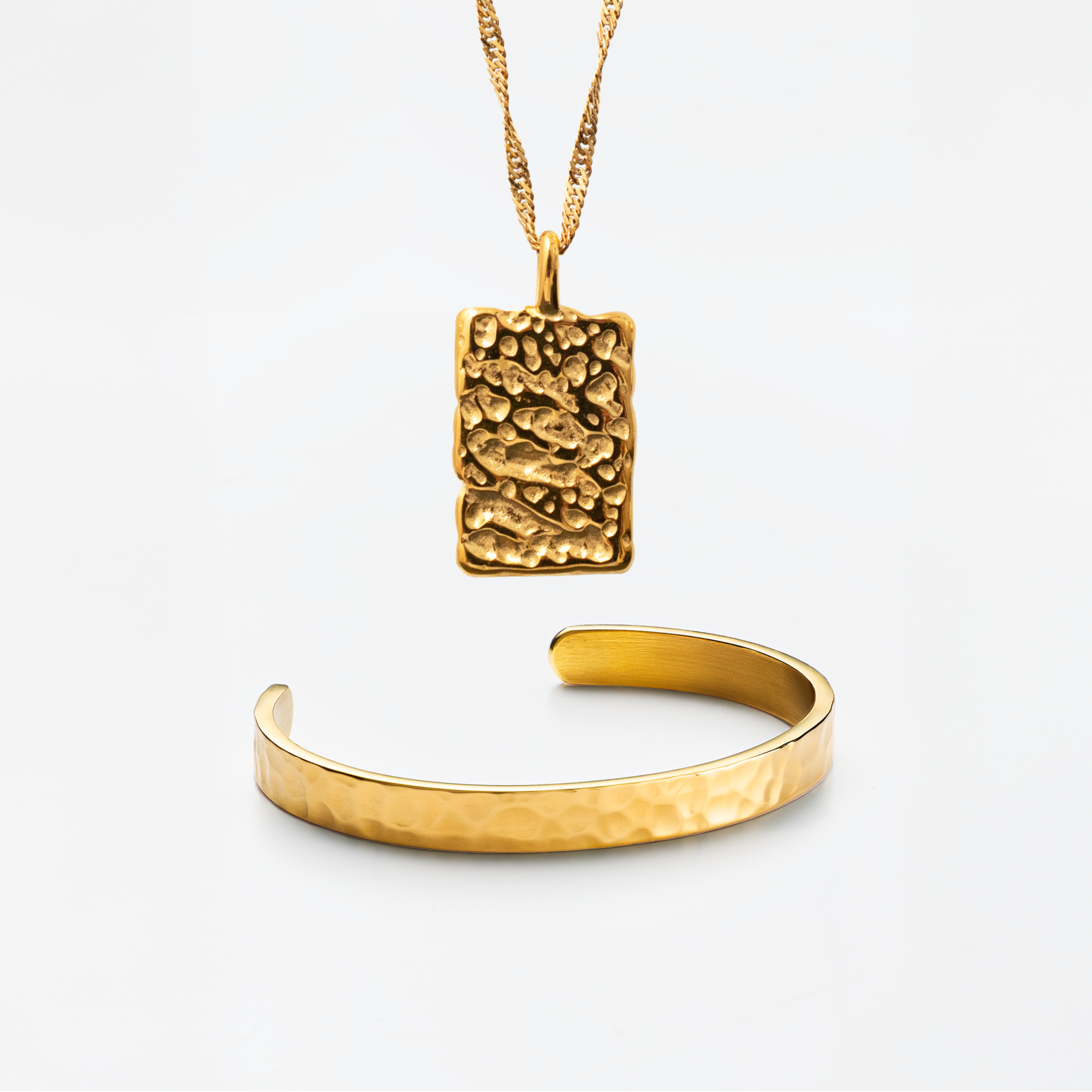 Hamret Guldbelagt Sæt