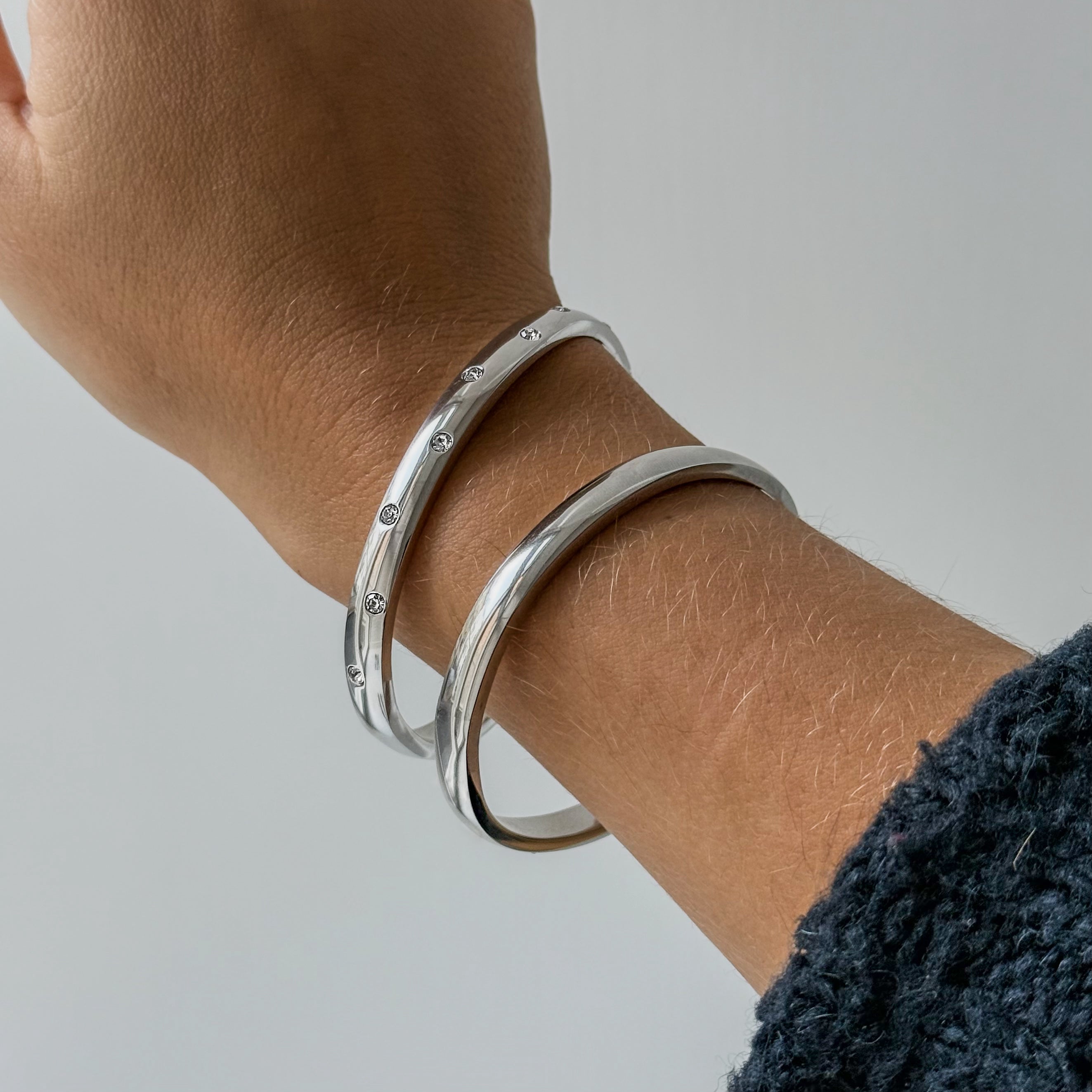 Flow Krystal Dot Armbånd Sølvbelagt