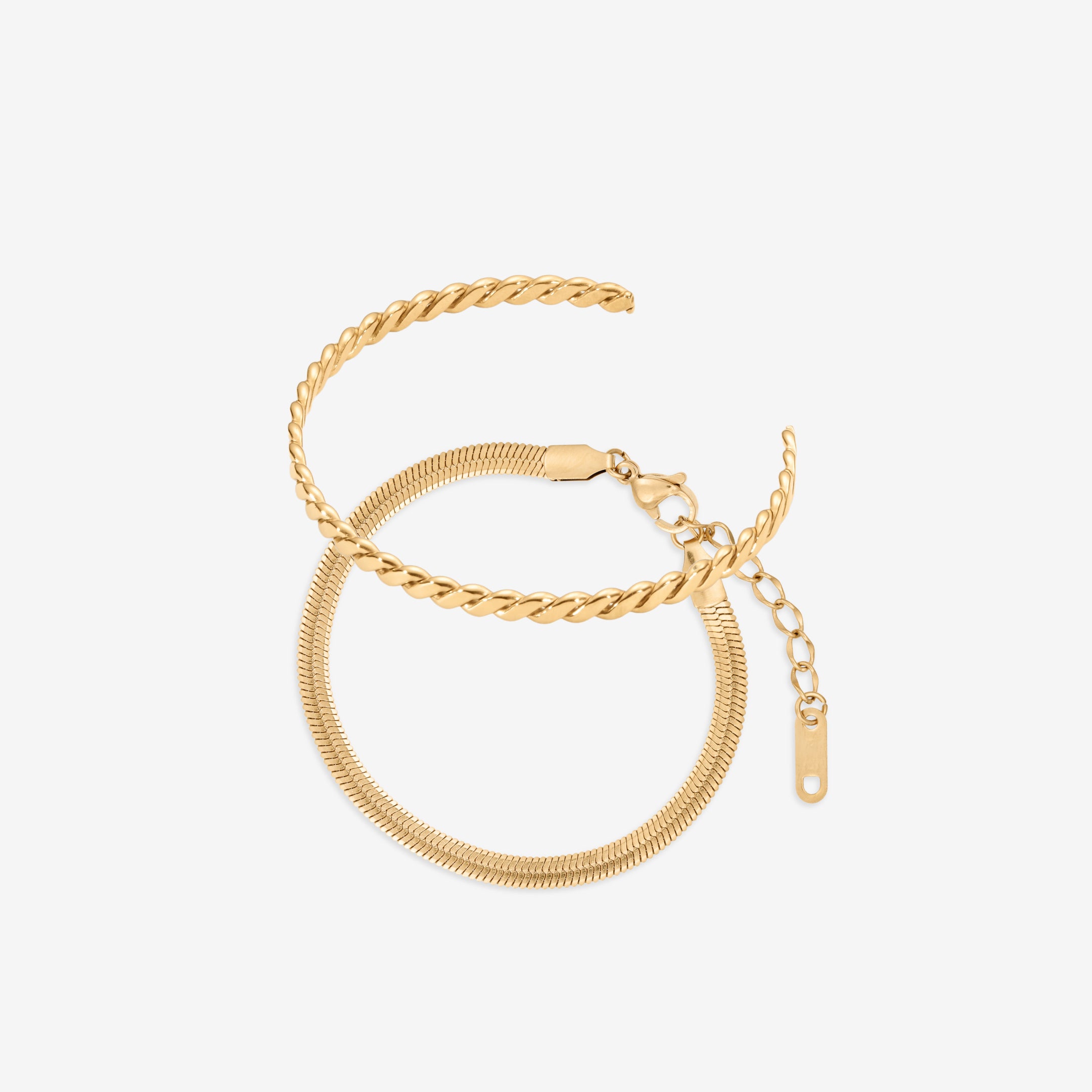 Flad Slange Bangle Sæt