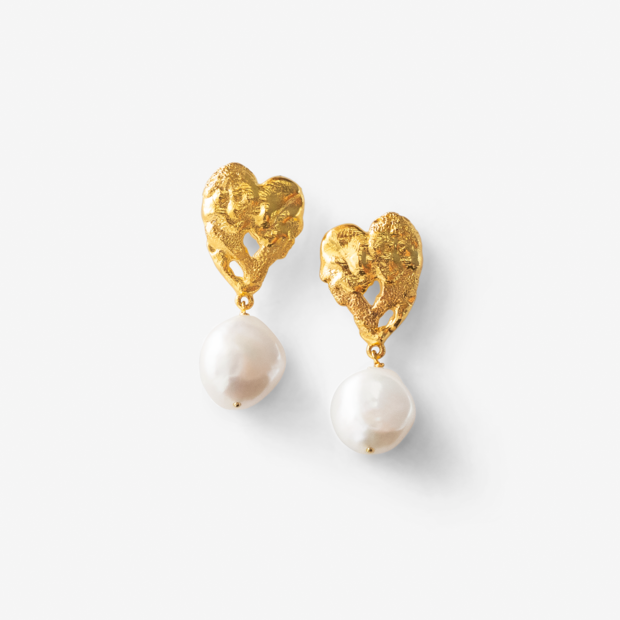 Melted Hjerte Perle Stud