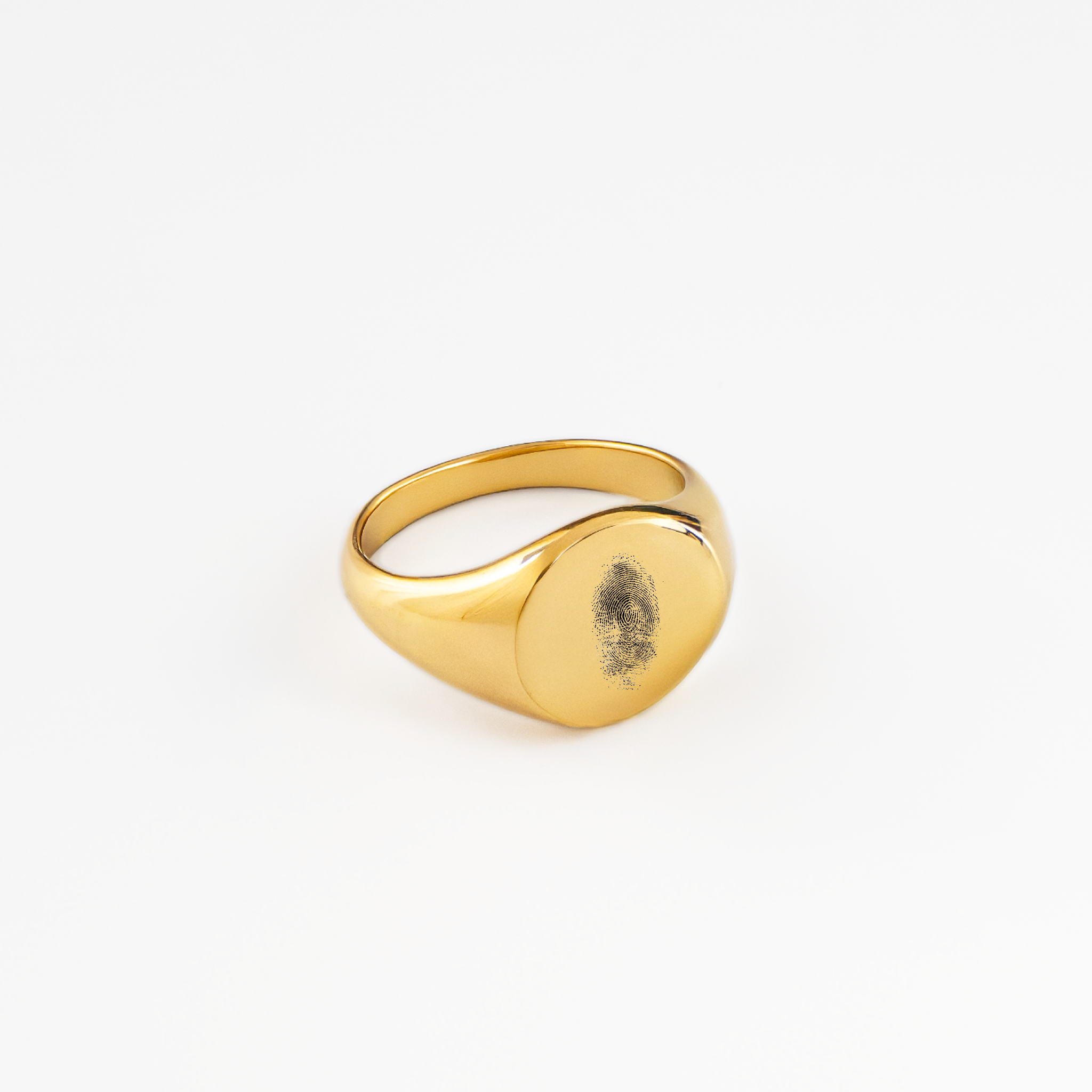 Indgraveret Fingeraftryk og Navn Classic Ring