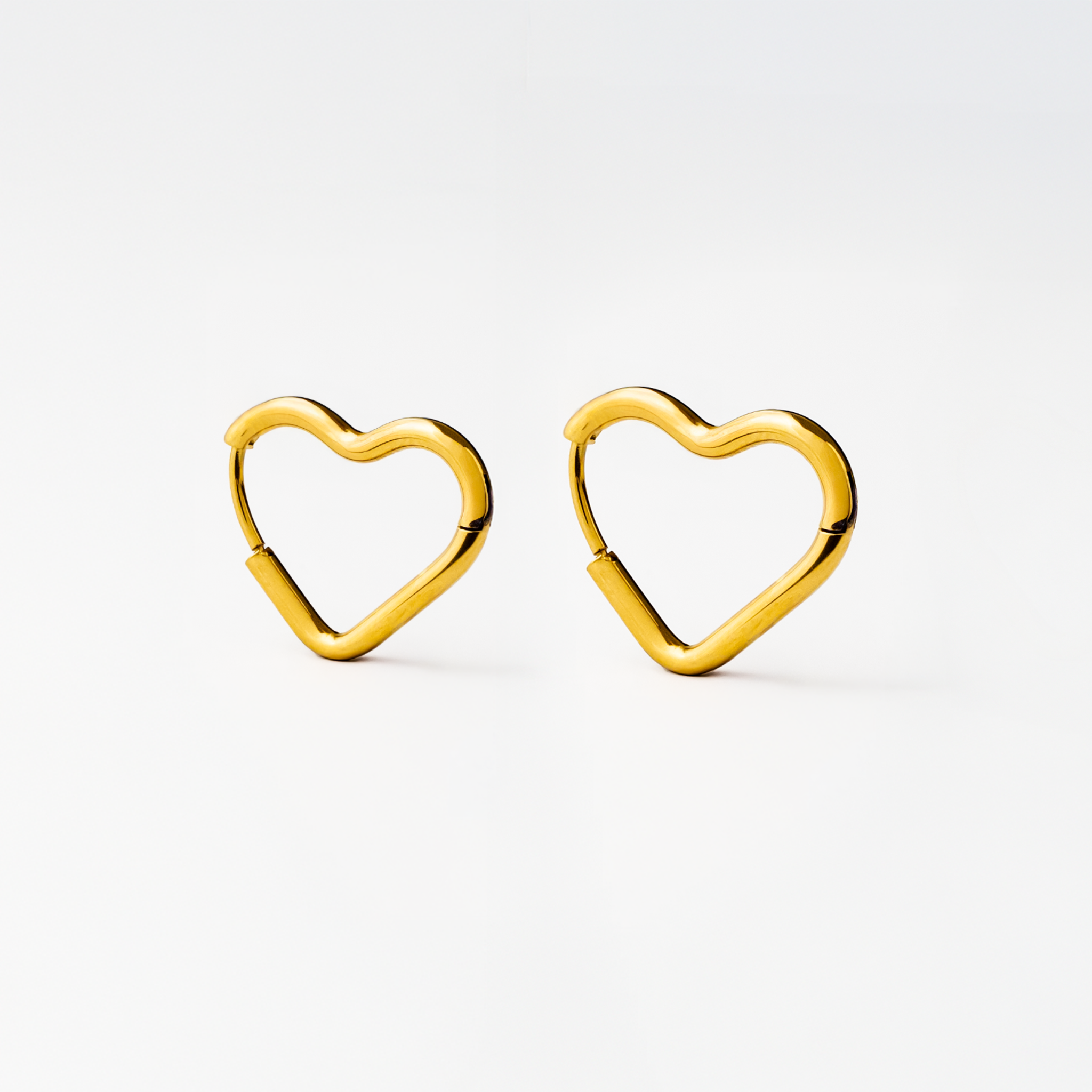 Hjerte Hoop øreringe i guld