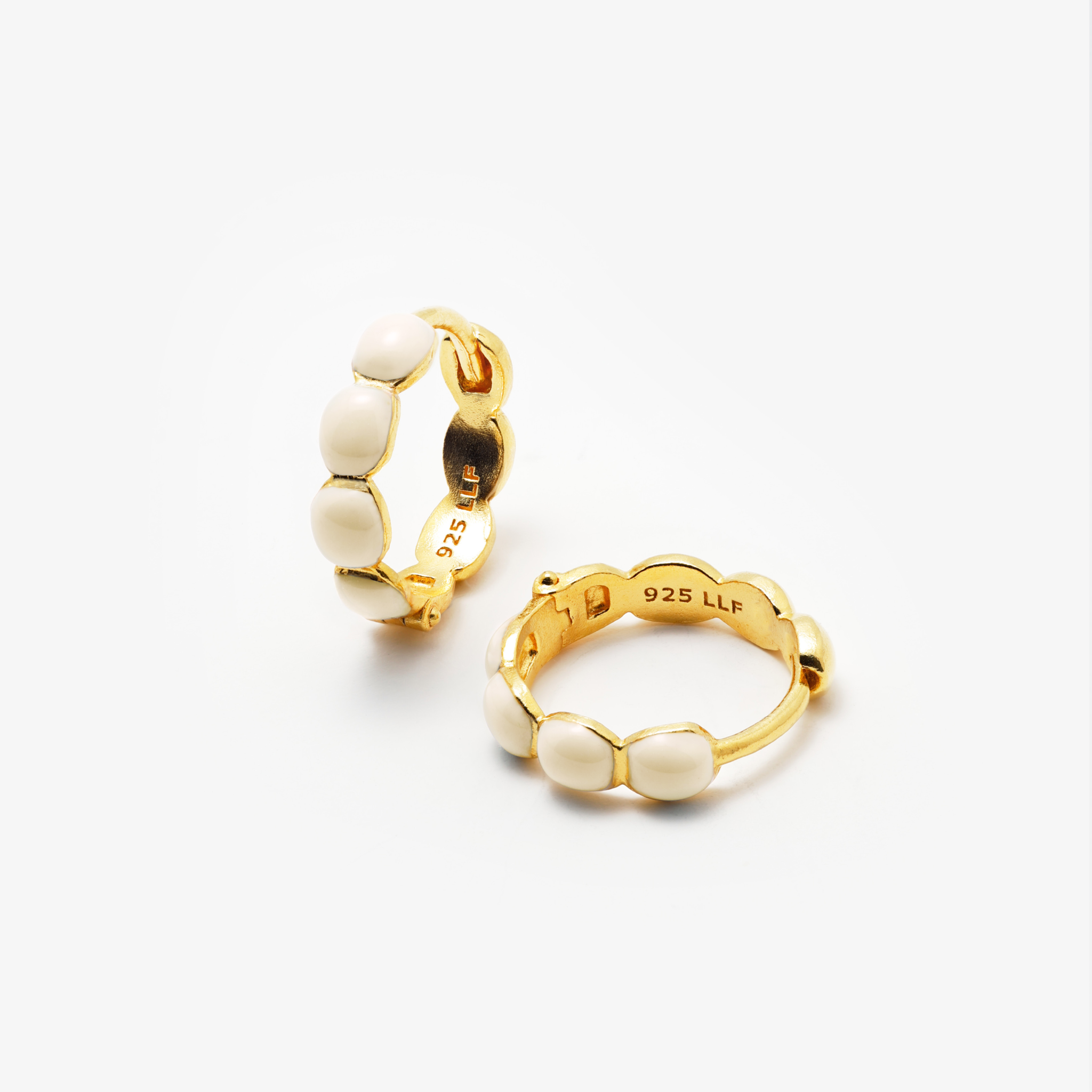 Boble Hoop Creme 24mm Guldbelagt
