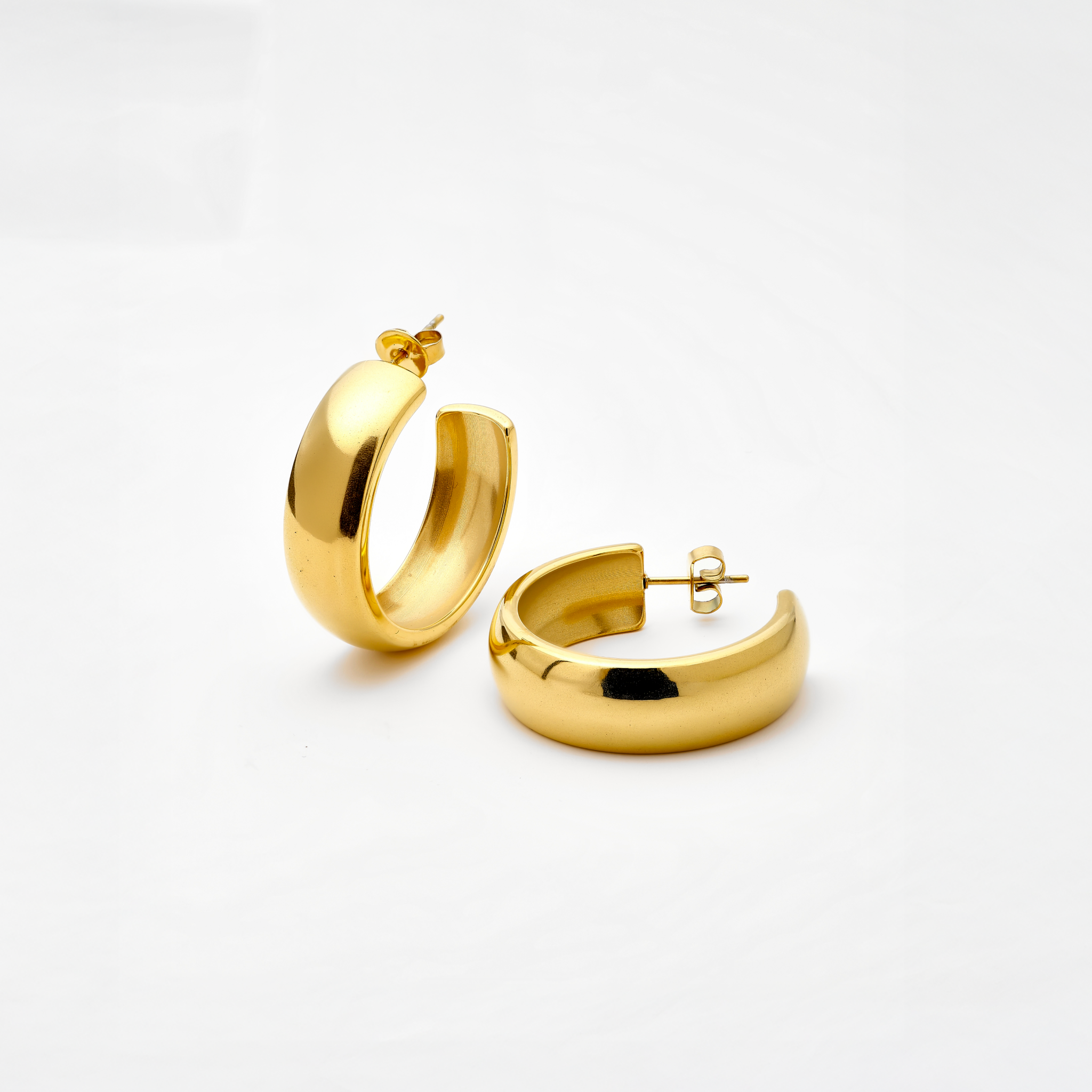 Classic Chunky Hoops Guldbelagt