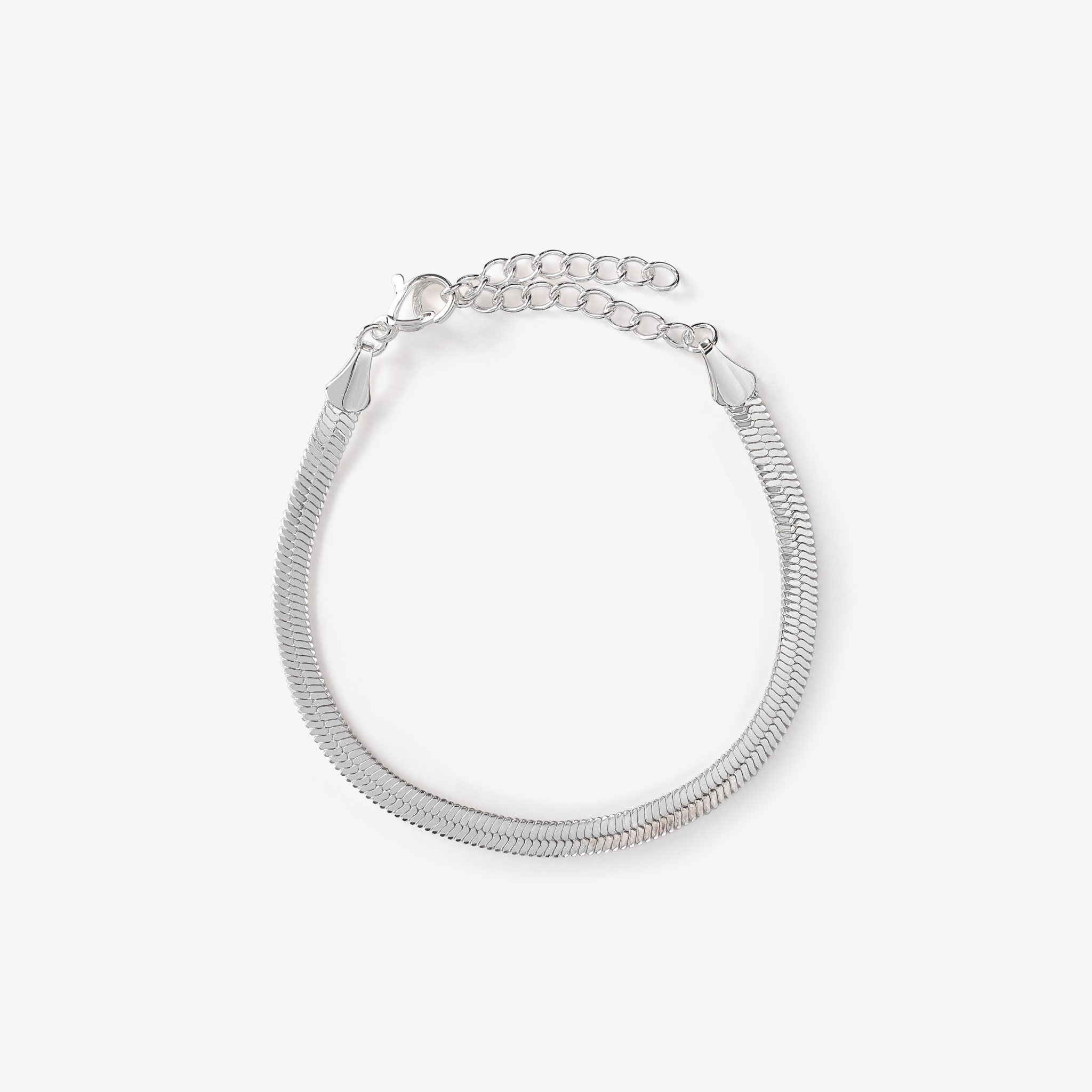 Flad Slange Armbånd 4mm Sølvbelagt