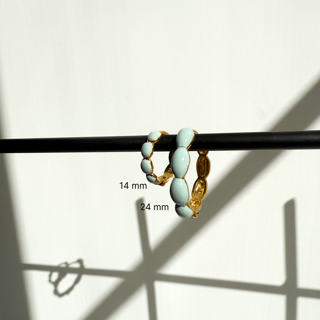 Boble Hoop Blå Guldbelagt