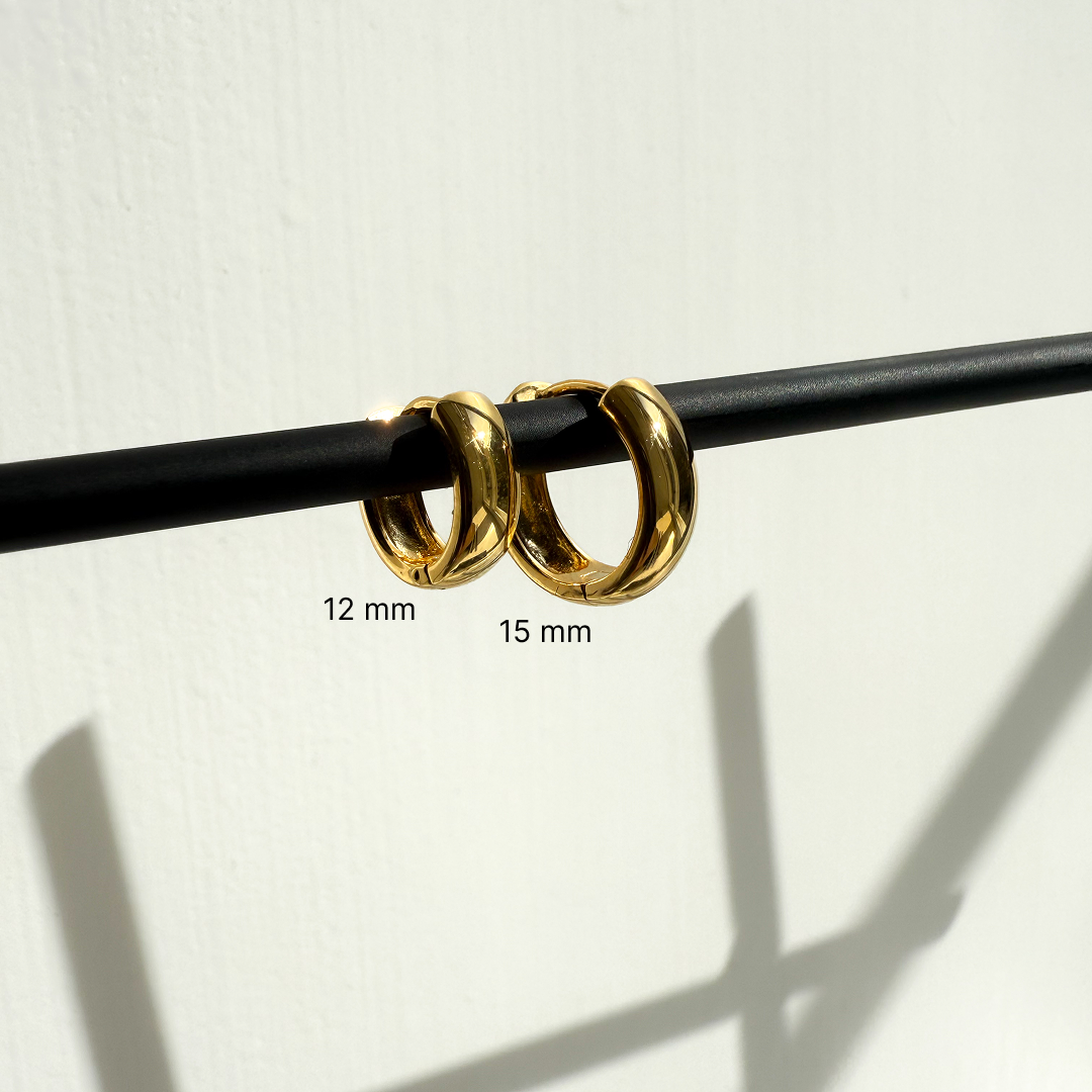 Chunky Hoops 12 mm Guldbelagt