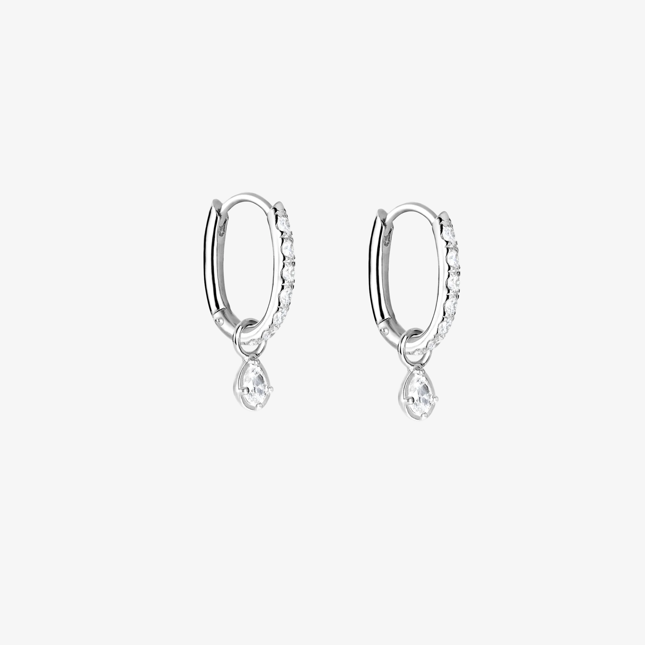 Essential Krystal Hoop og Pure Drop Sølvbelagt Double