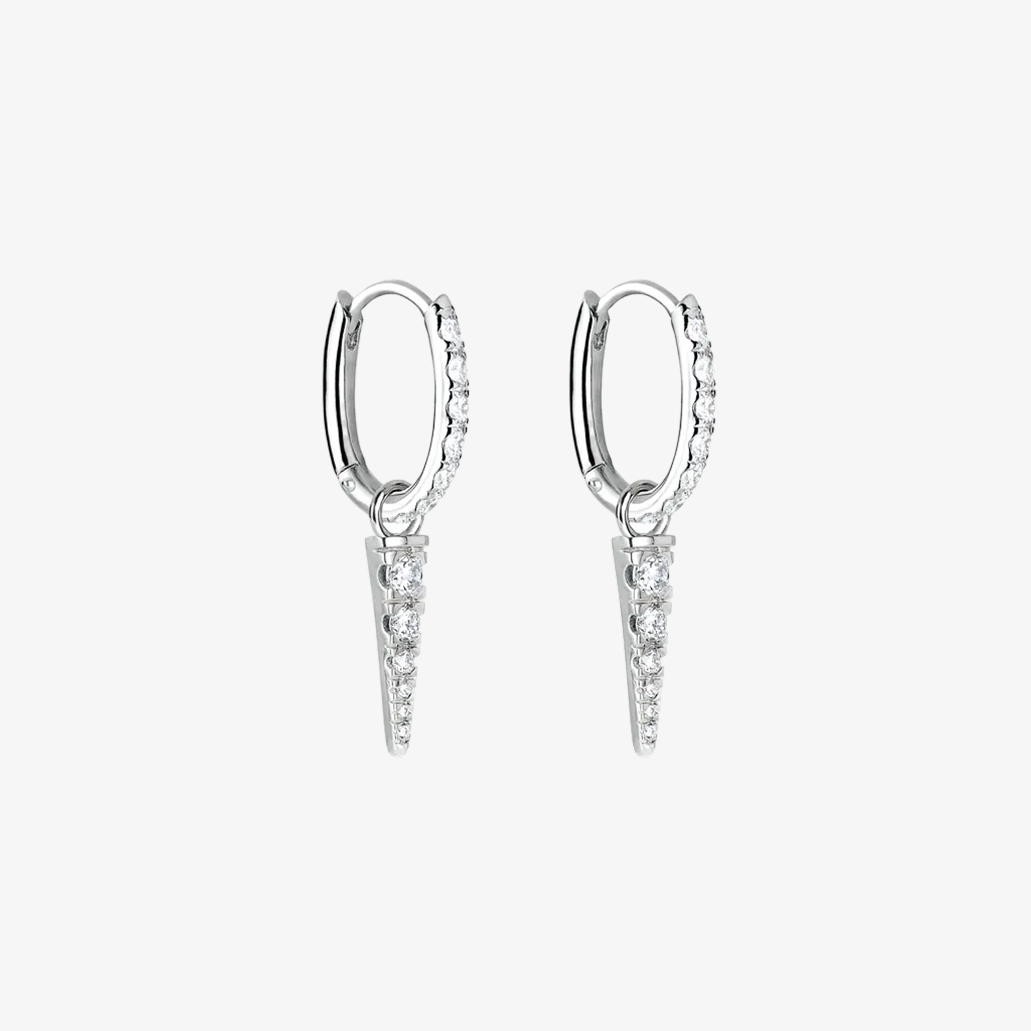 Essentials Krystal Hoop Sølvbelagt Double