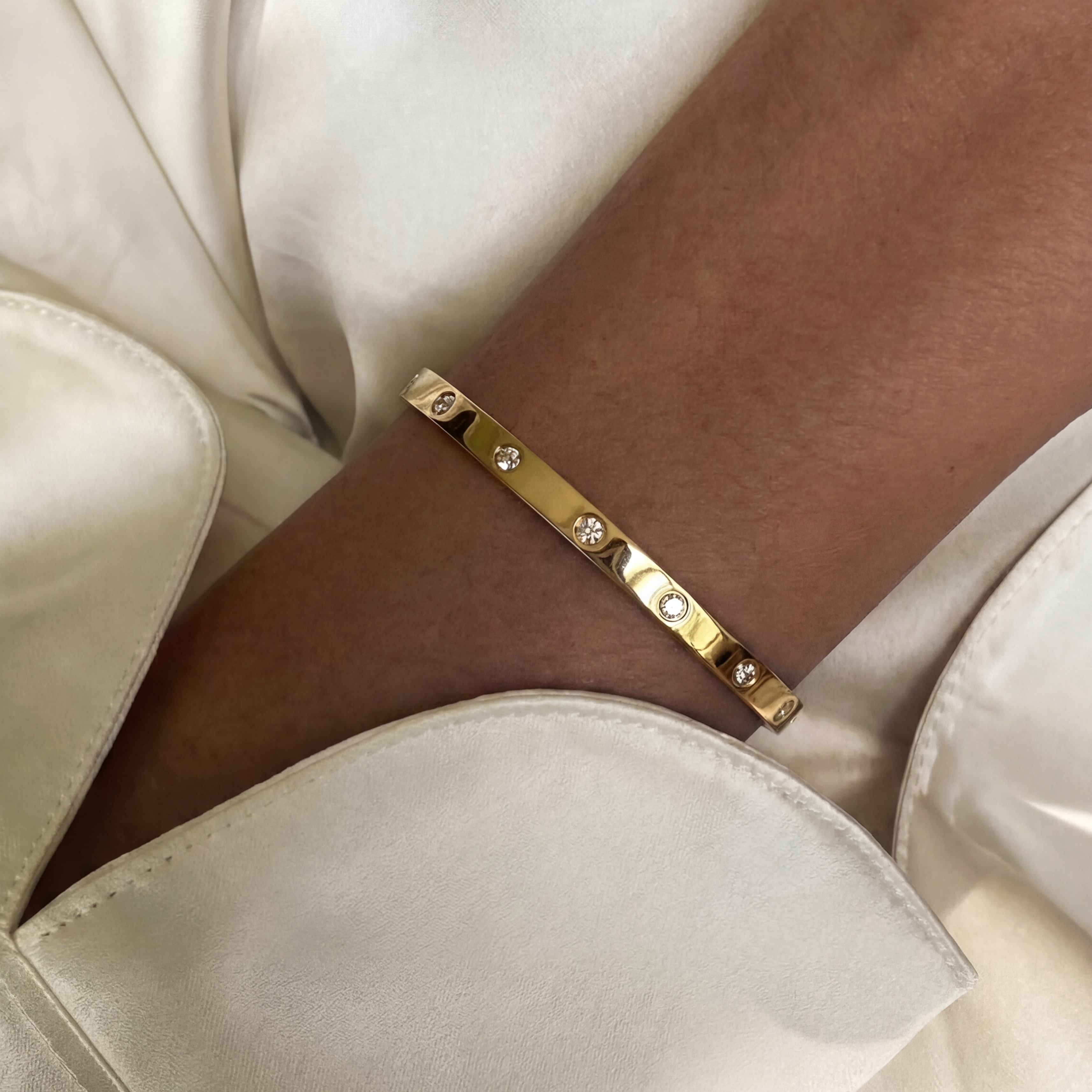 Classic Krystal Dot Armbånd Guldbelagt