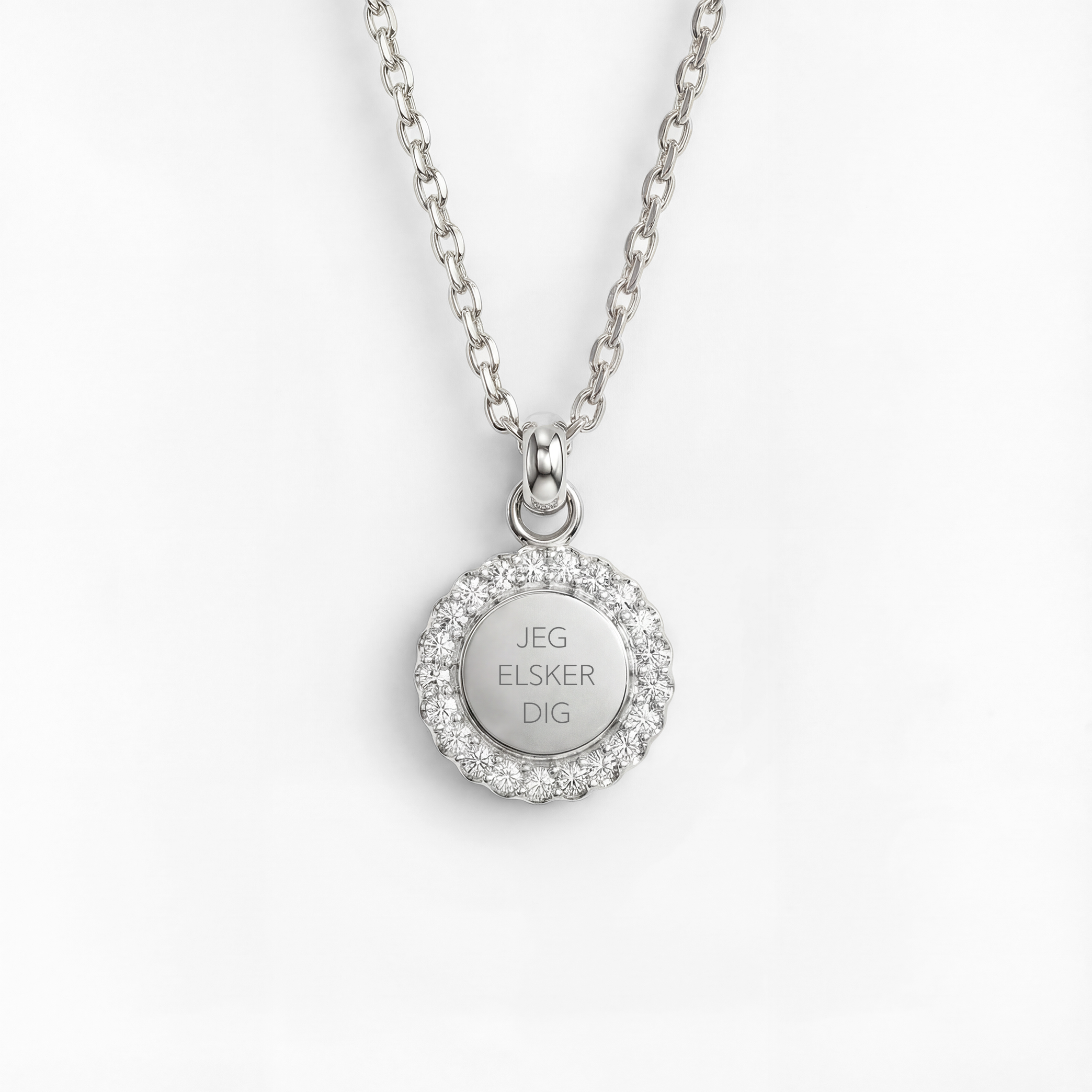 Krystal Kærlighed Halskæde Sølvbelagt