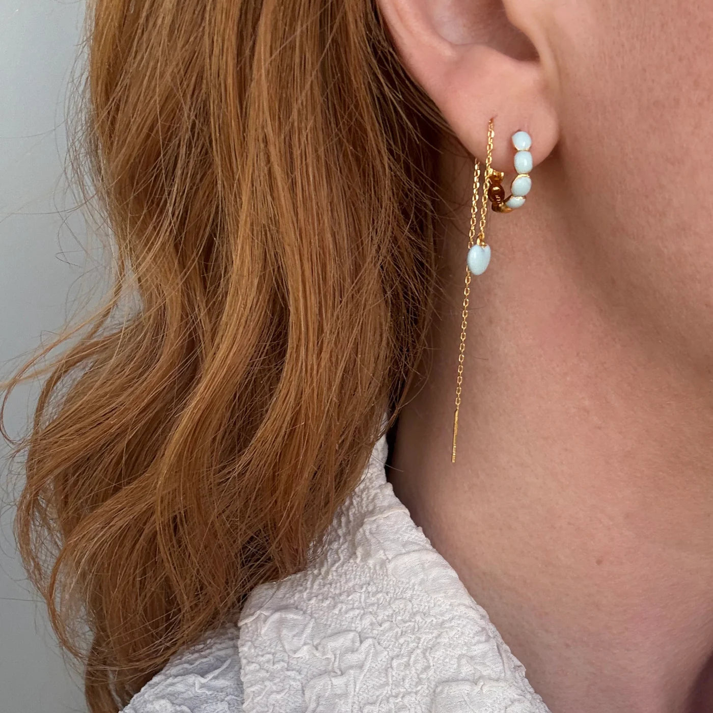 Boble Hoop Blå Guldbelagt