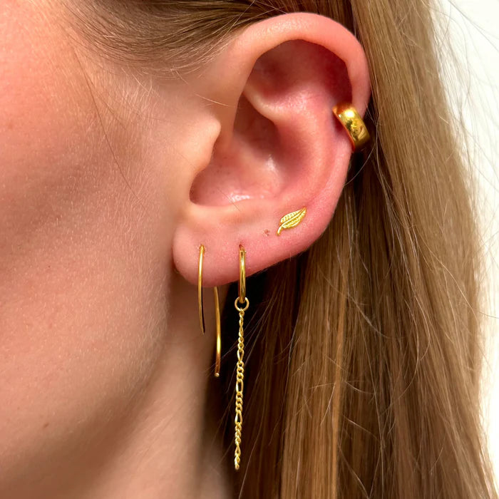 Curved og Chunky Hoop Sæt: 3 øreringe