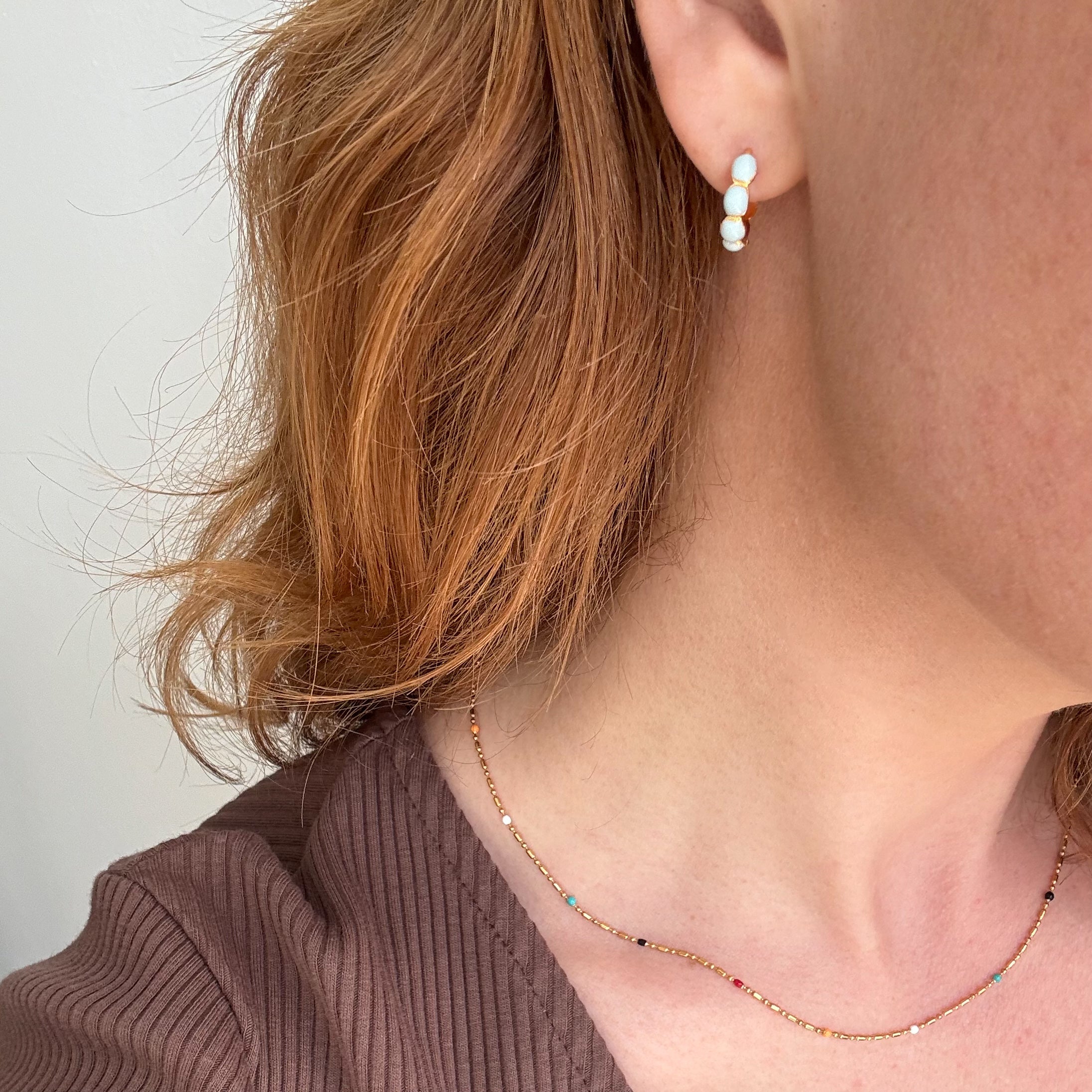 Boble Hoop Blå Guldbelagt