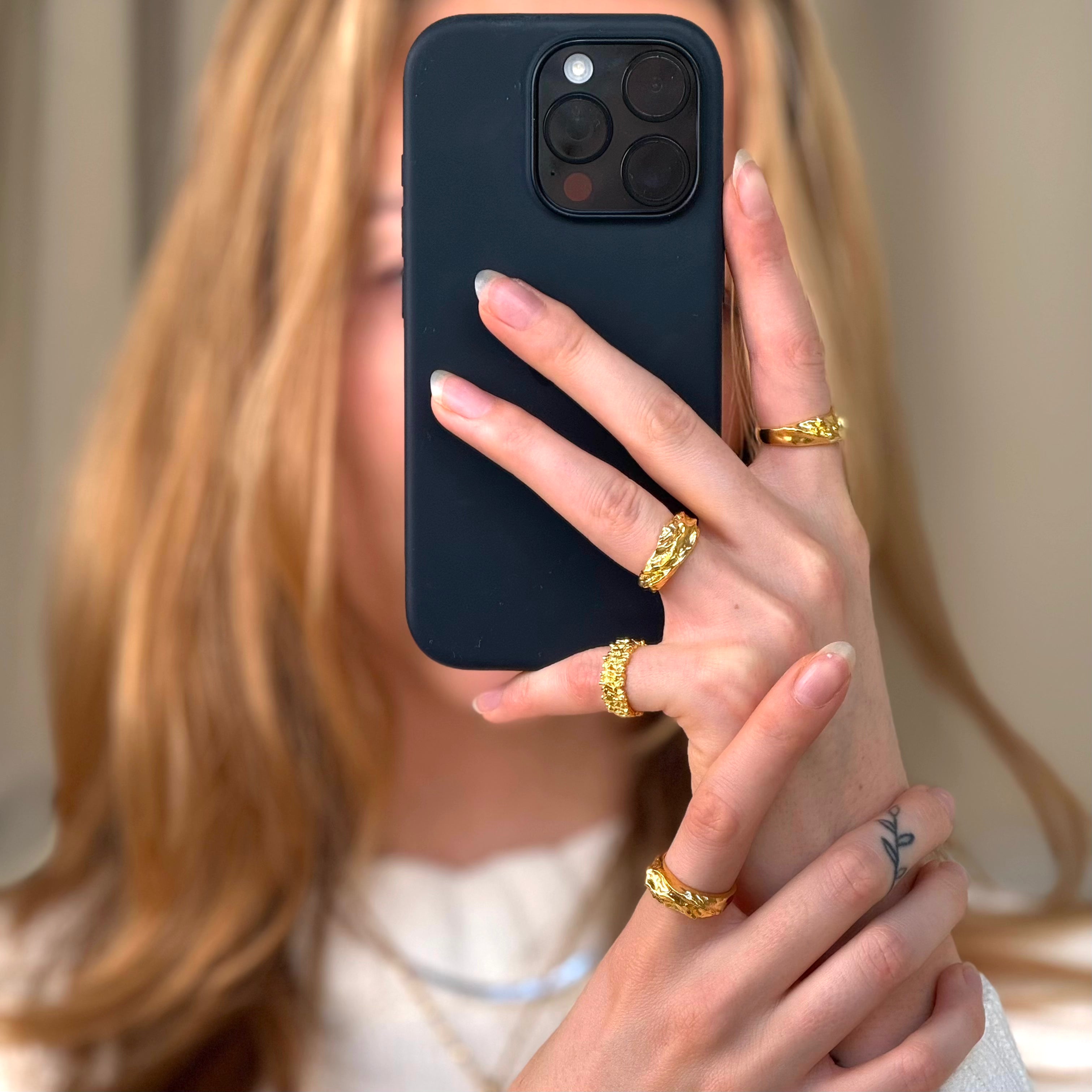 Magma Chunky Ring Guldbelagt