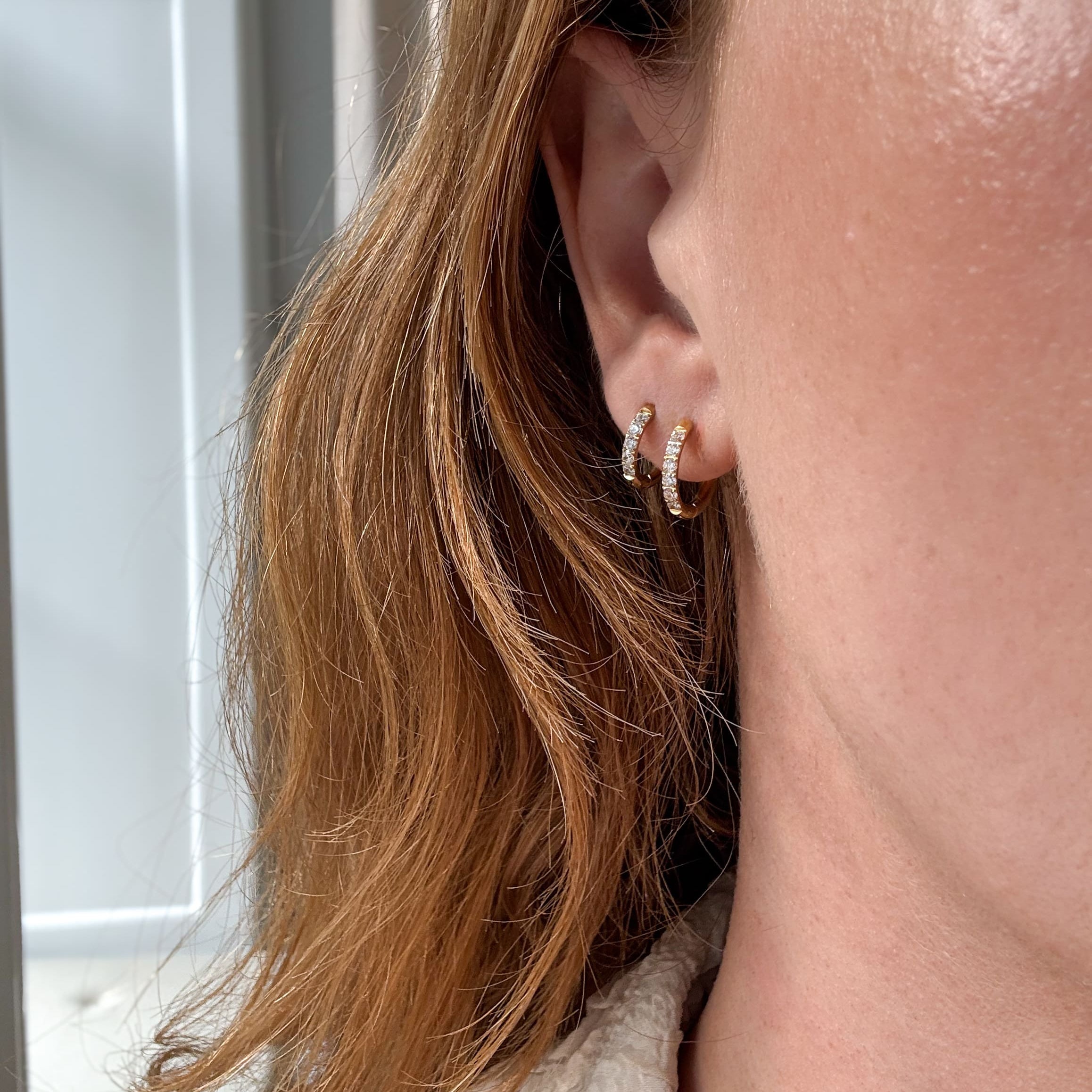 Krystal Øreringe 18K Guldbelagt 10mm