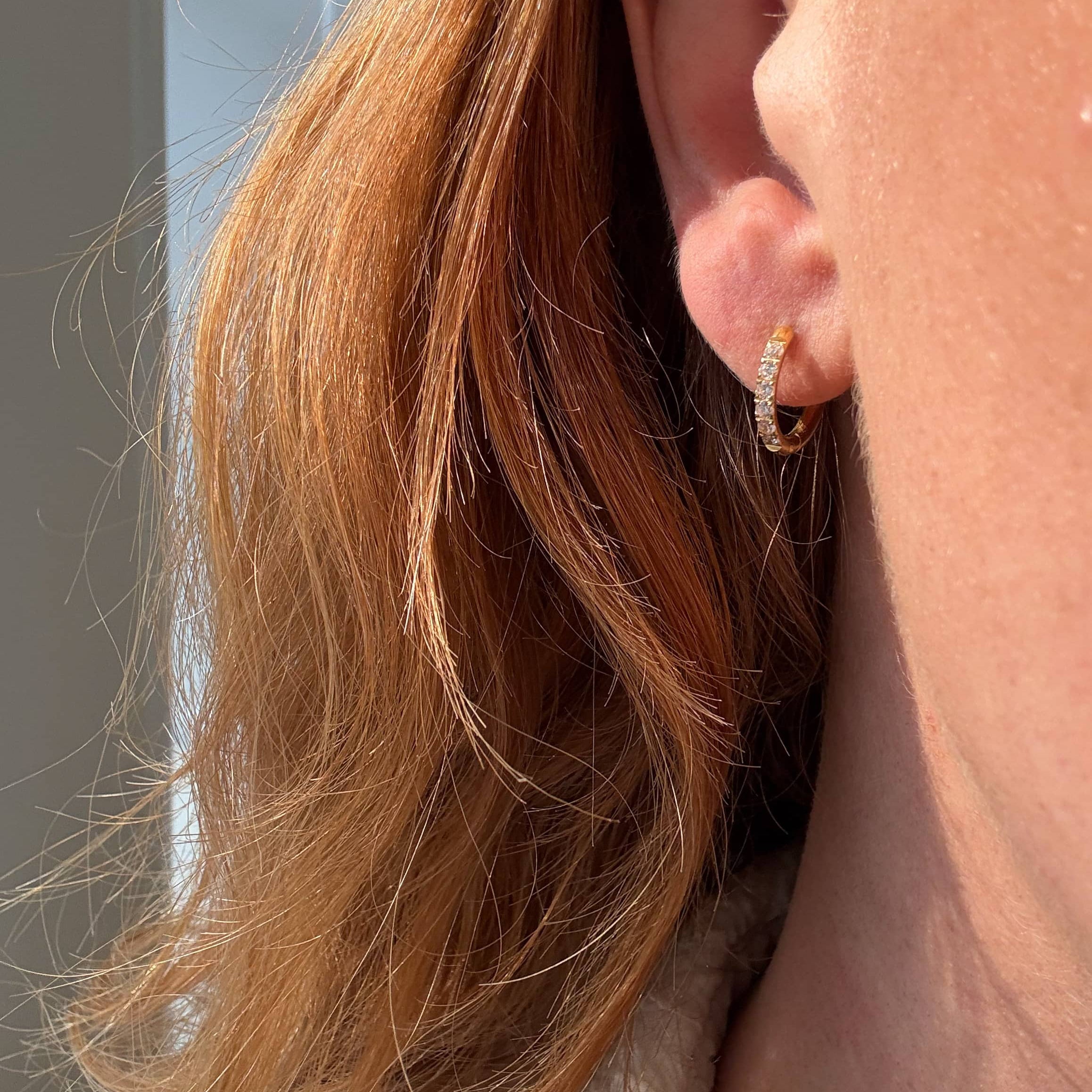 Krystal Øreringe 18K Guldbelagt 10mm