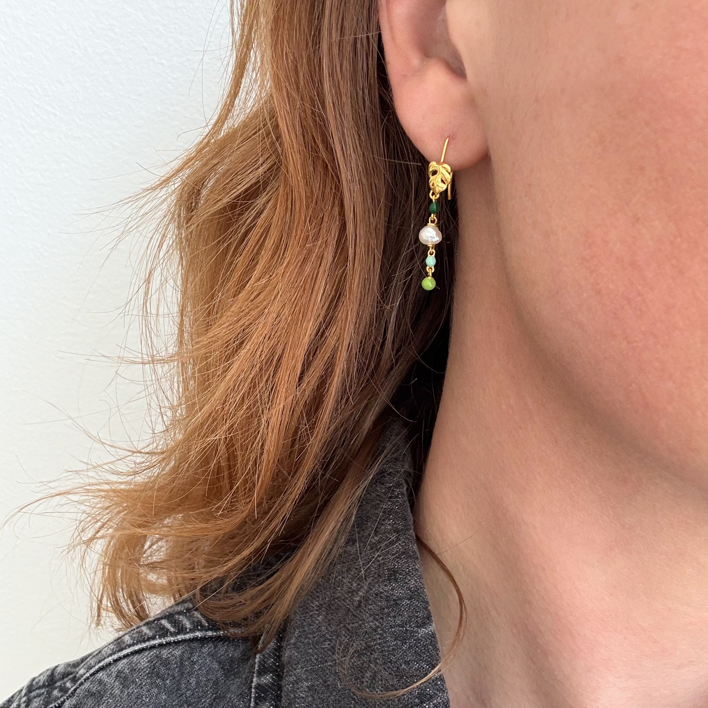 Dangle Grøn Guldbelagt