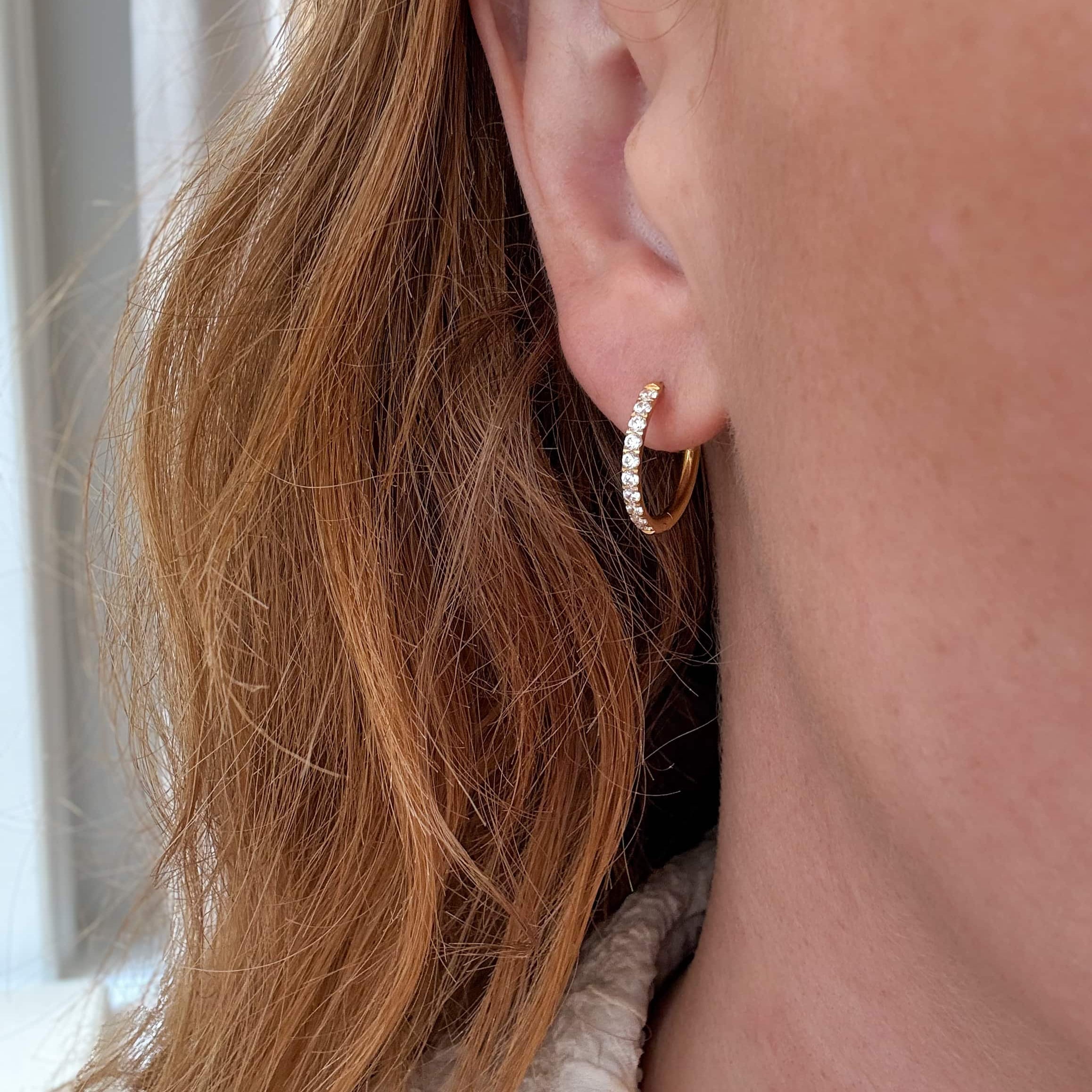 Krystal Creoler 18K Guldbelagt 14mm