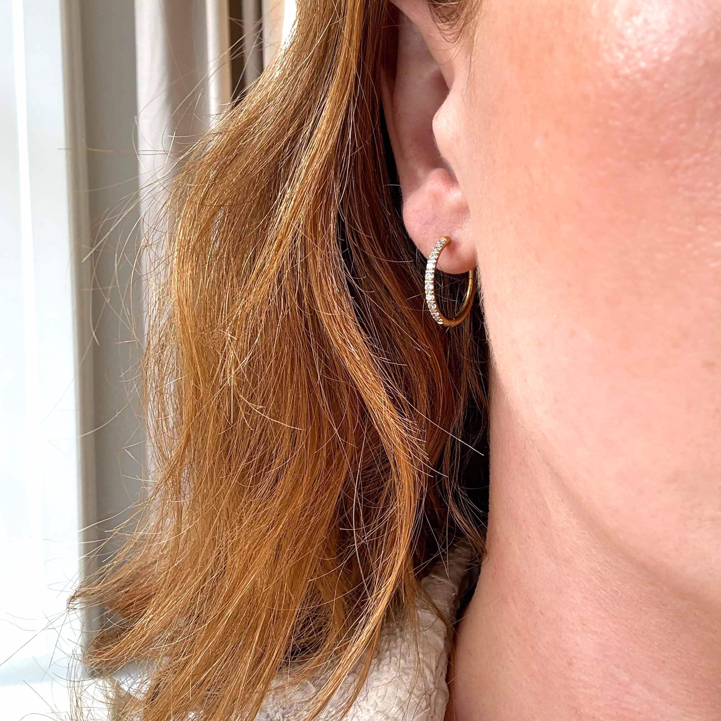 Krystal Creoler 18K Guldbelagt 16mm