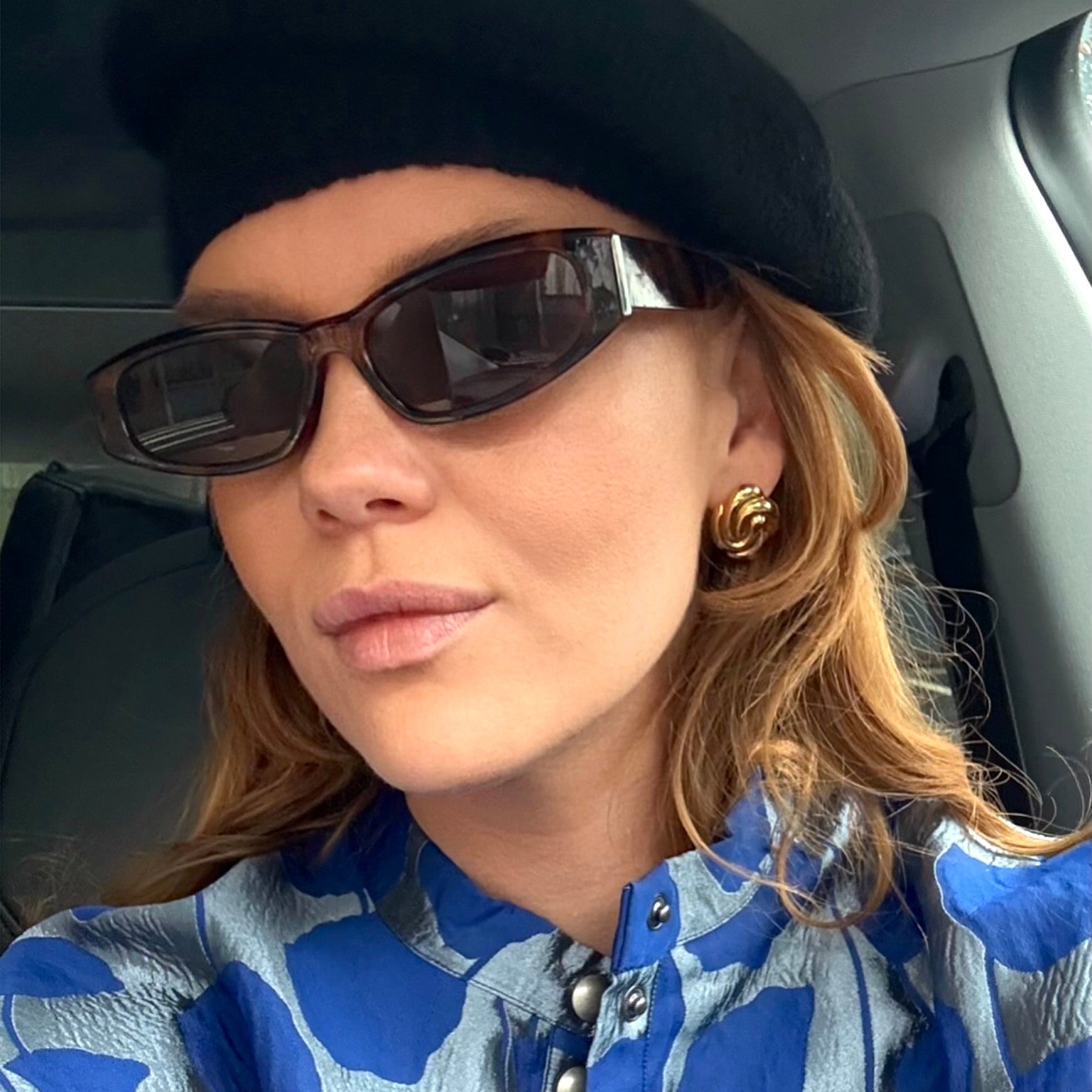 Oval Fold Øreringe Guldbelagt