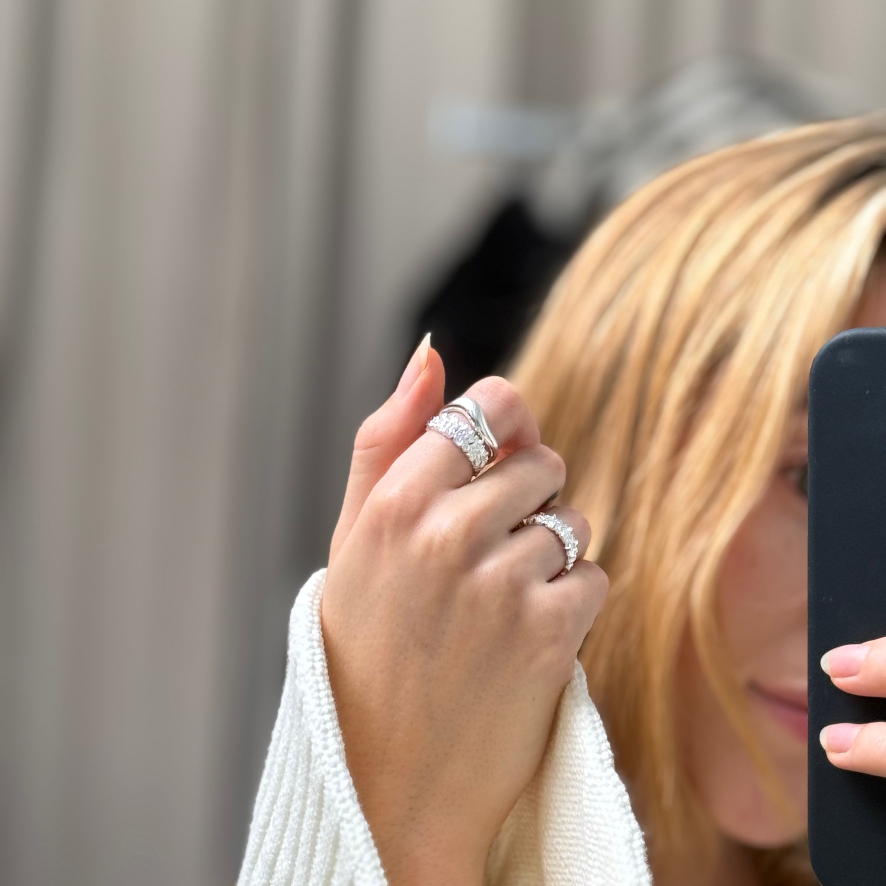 Multi Dot og Hamret Sølv Sæt