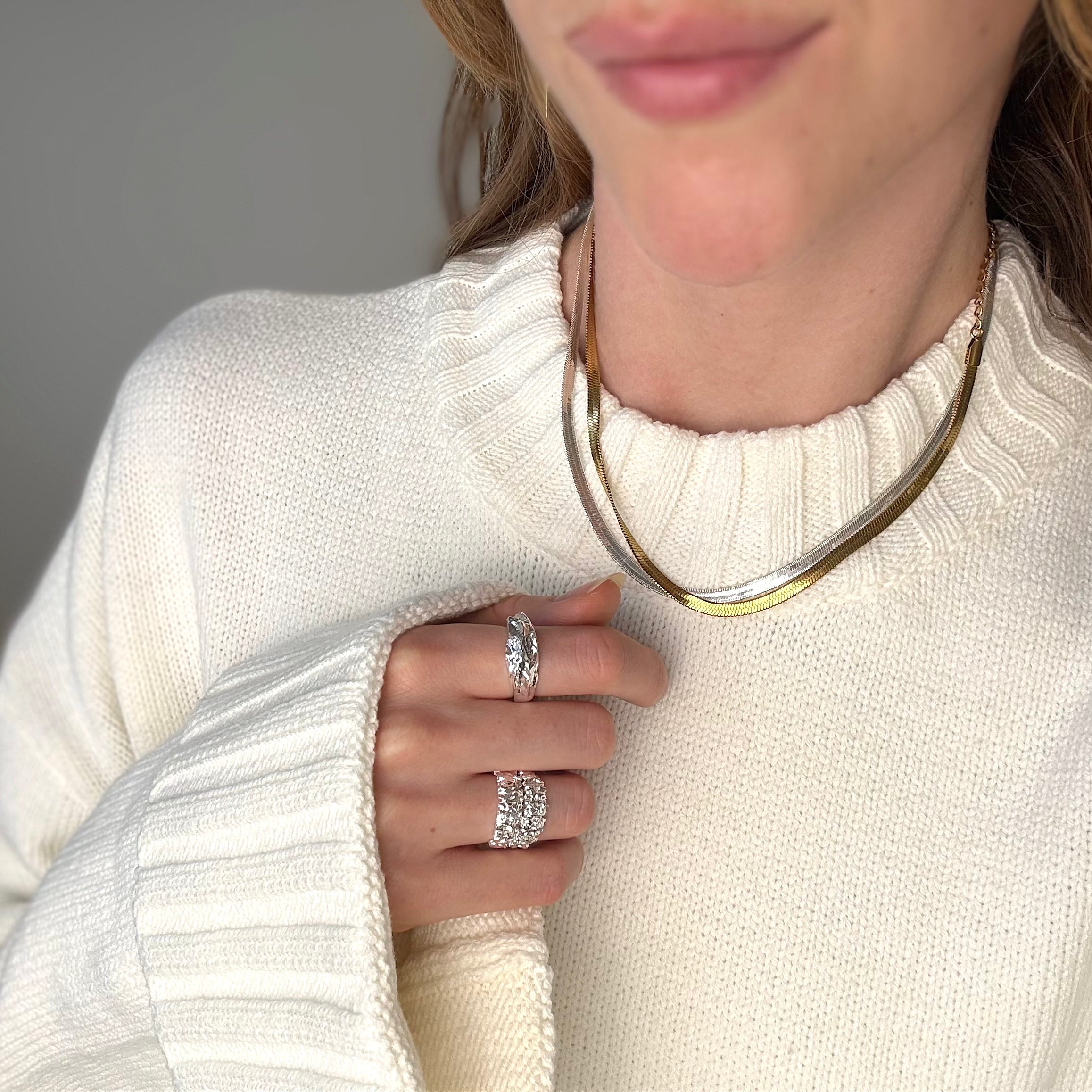 Multi Dot og Hamret Sølv Sæt