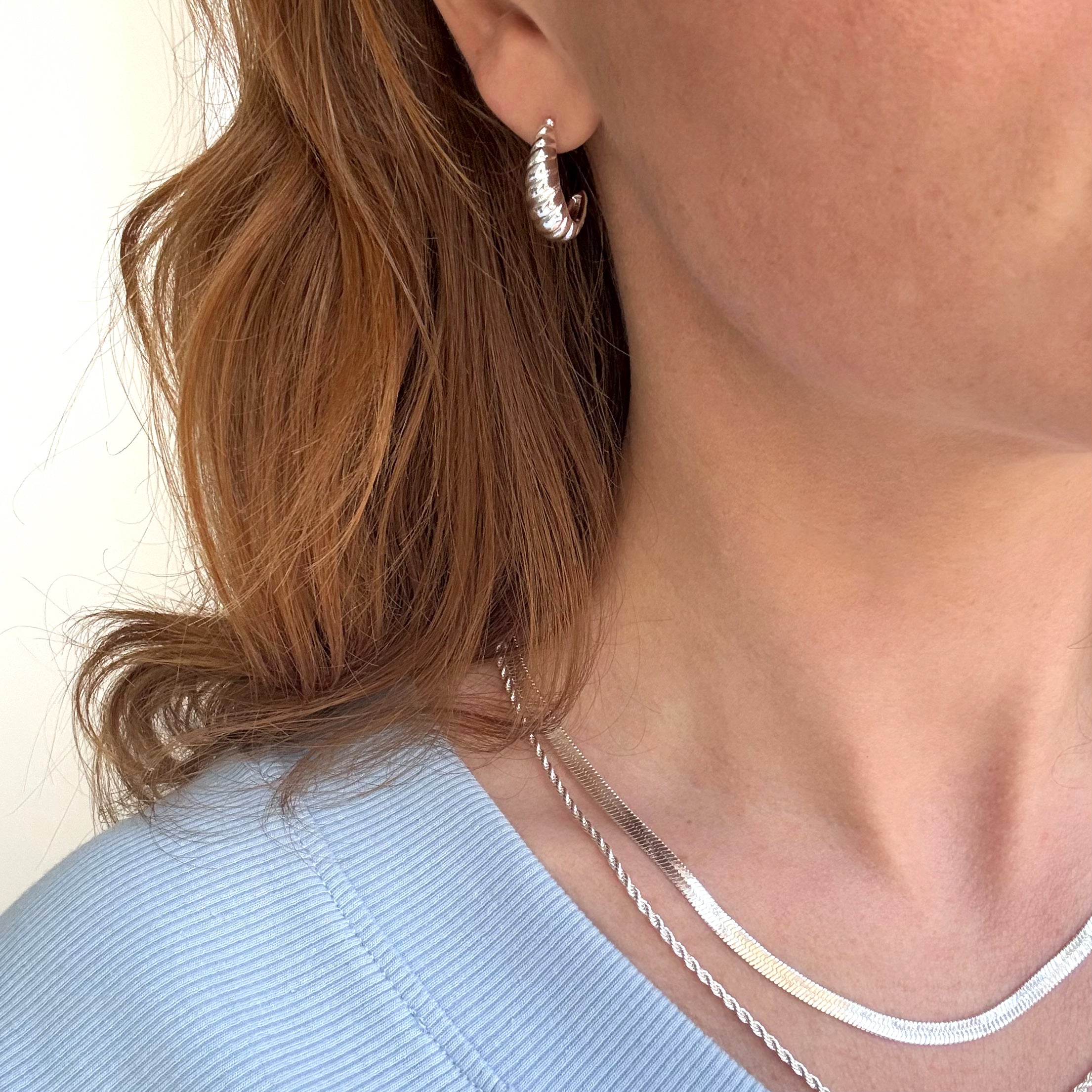 Rope Double Halskæde Sølvbelagt