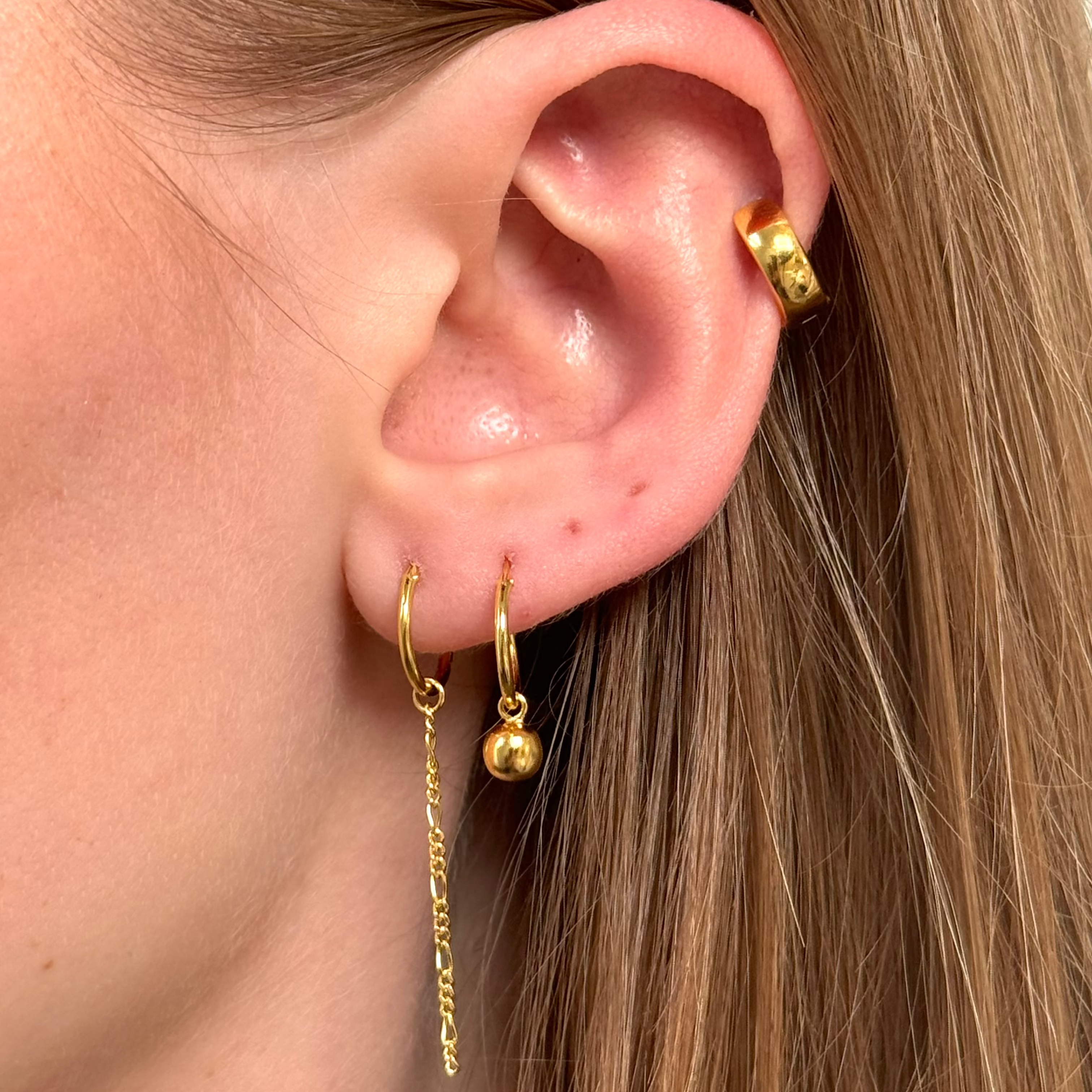Chain Dangle Hoops