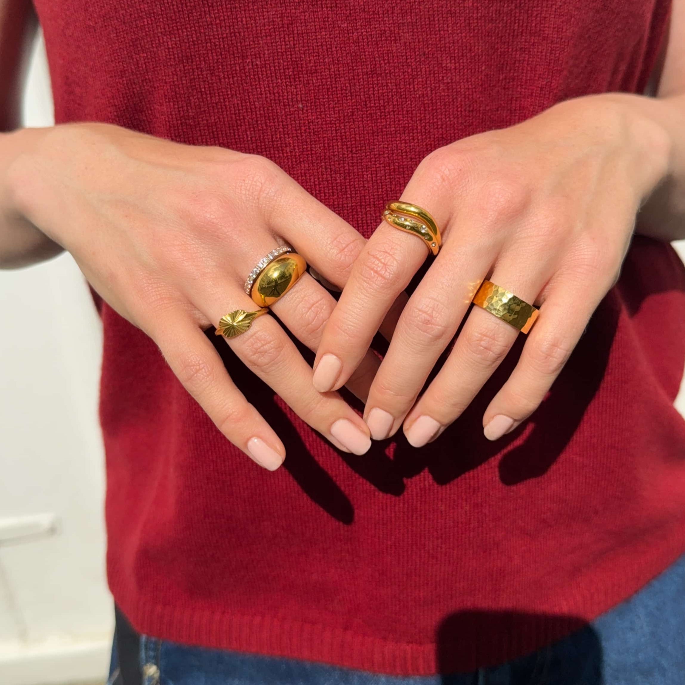 Classic Wave Ring Guldbelagt