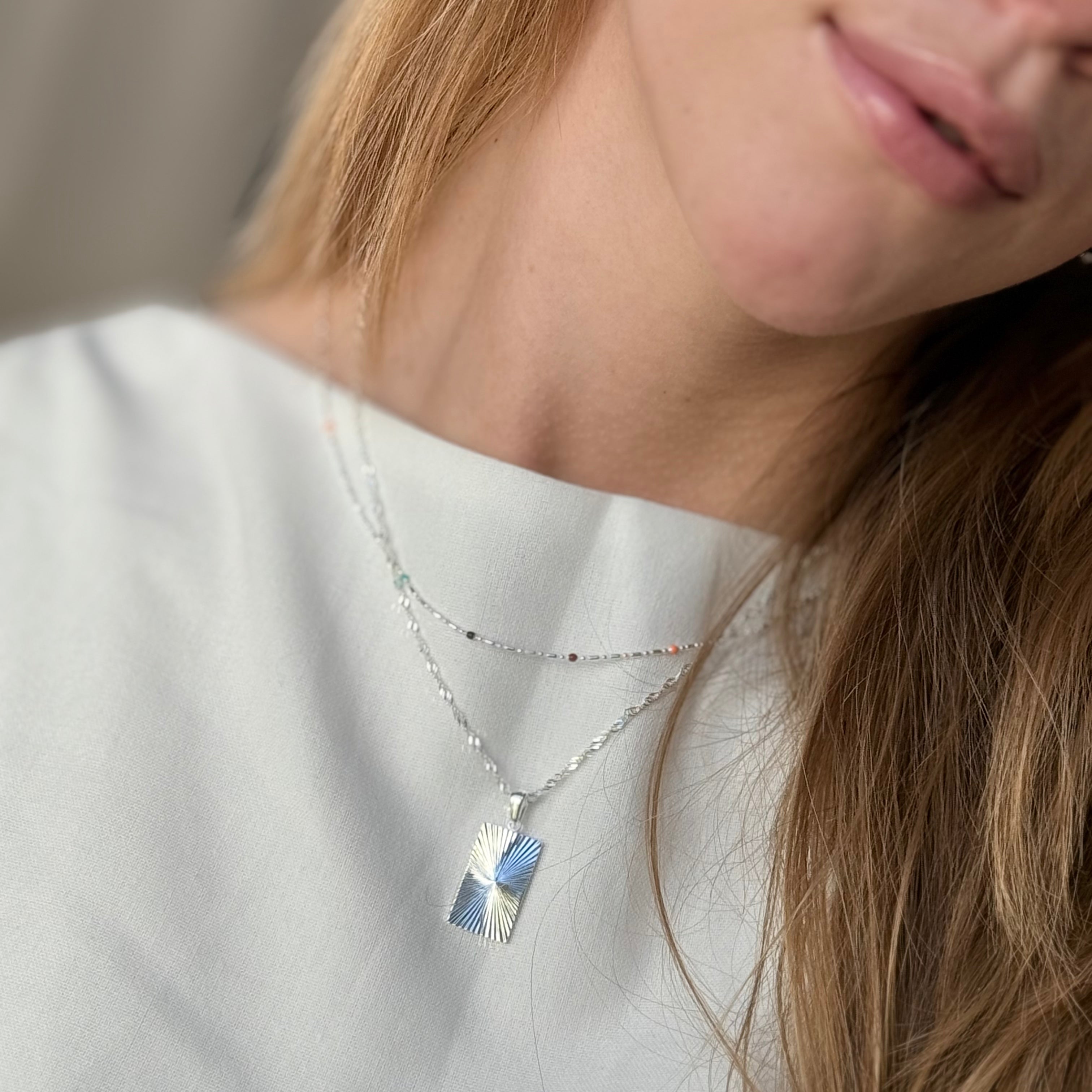 Indgraveret Mors Dag Sølv Halskæde