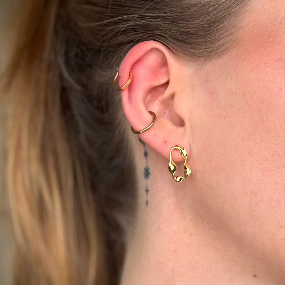 Wave og Slange Sæt: 1 halskæde, 1 ørering & 1 ring