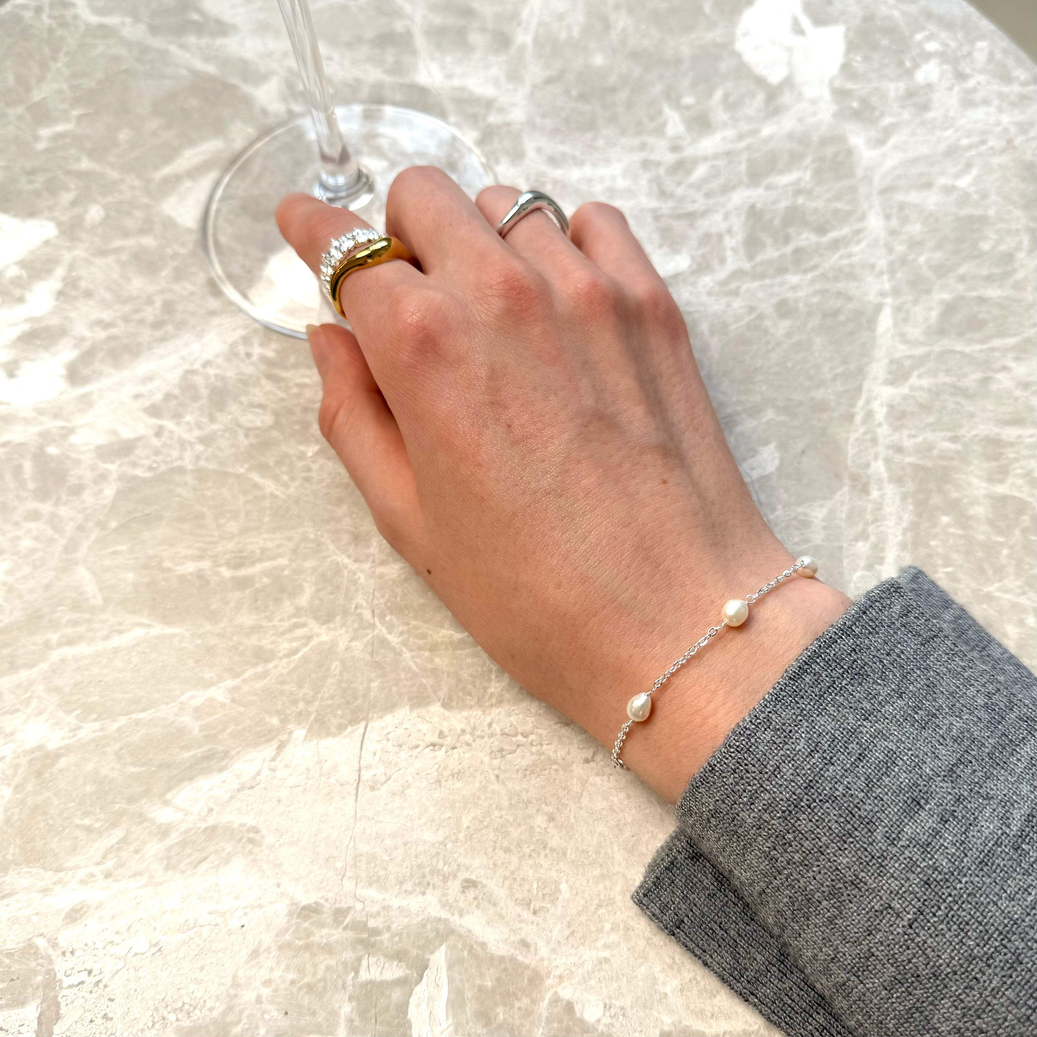 Dot Perle Sølvbelagt sæt