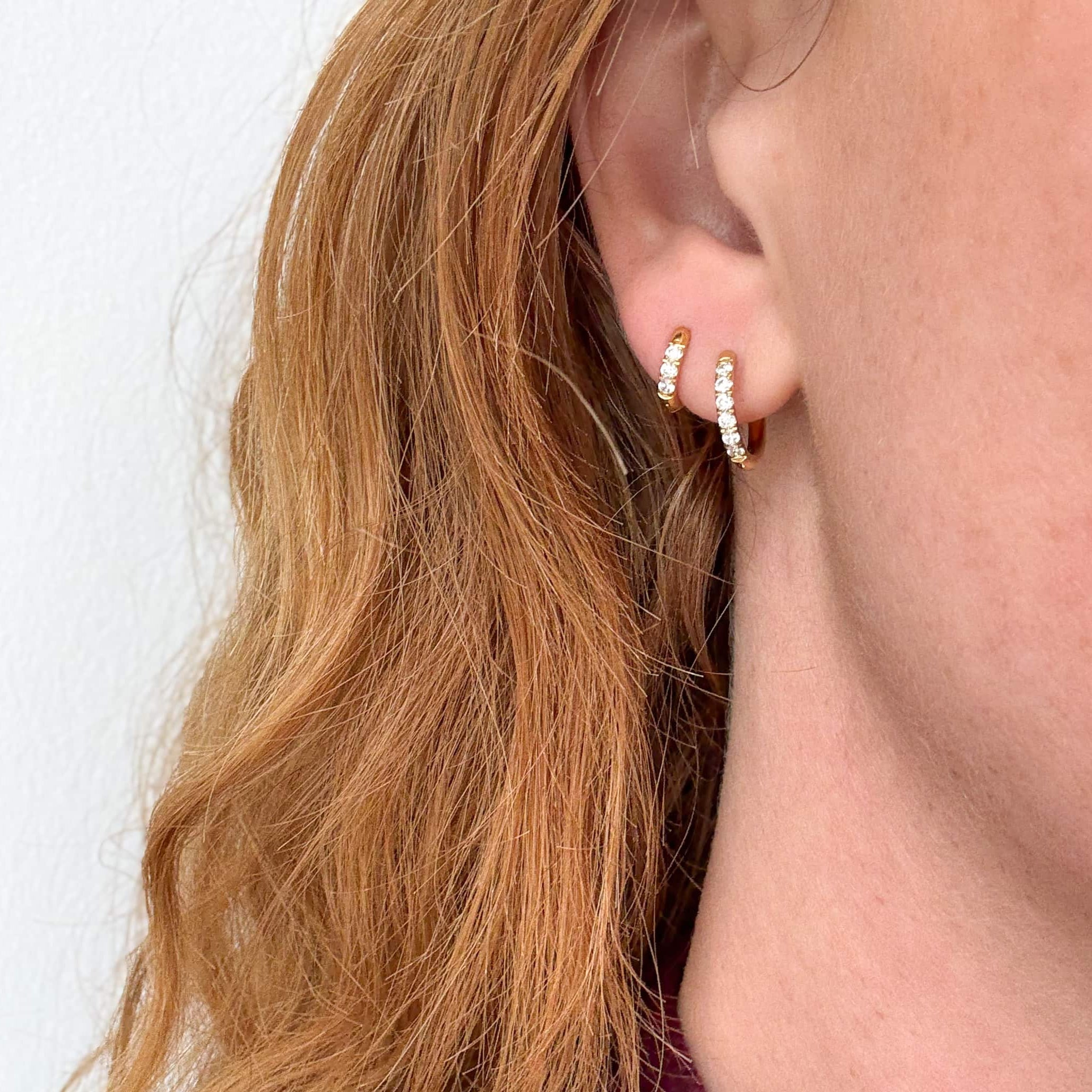 Krystal Øreringe 18K Guldbelagt 6mm