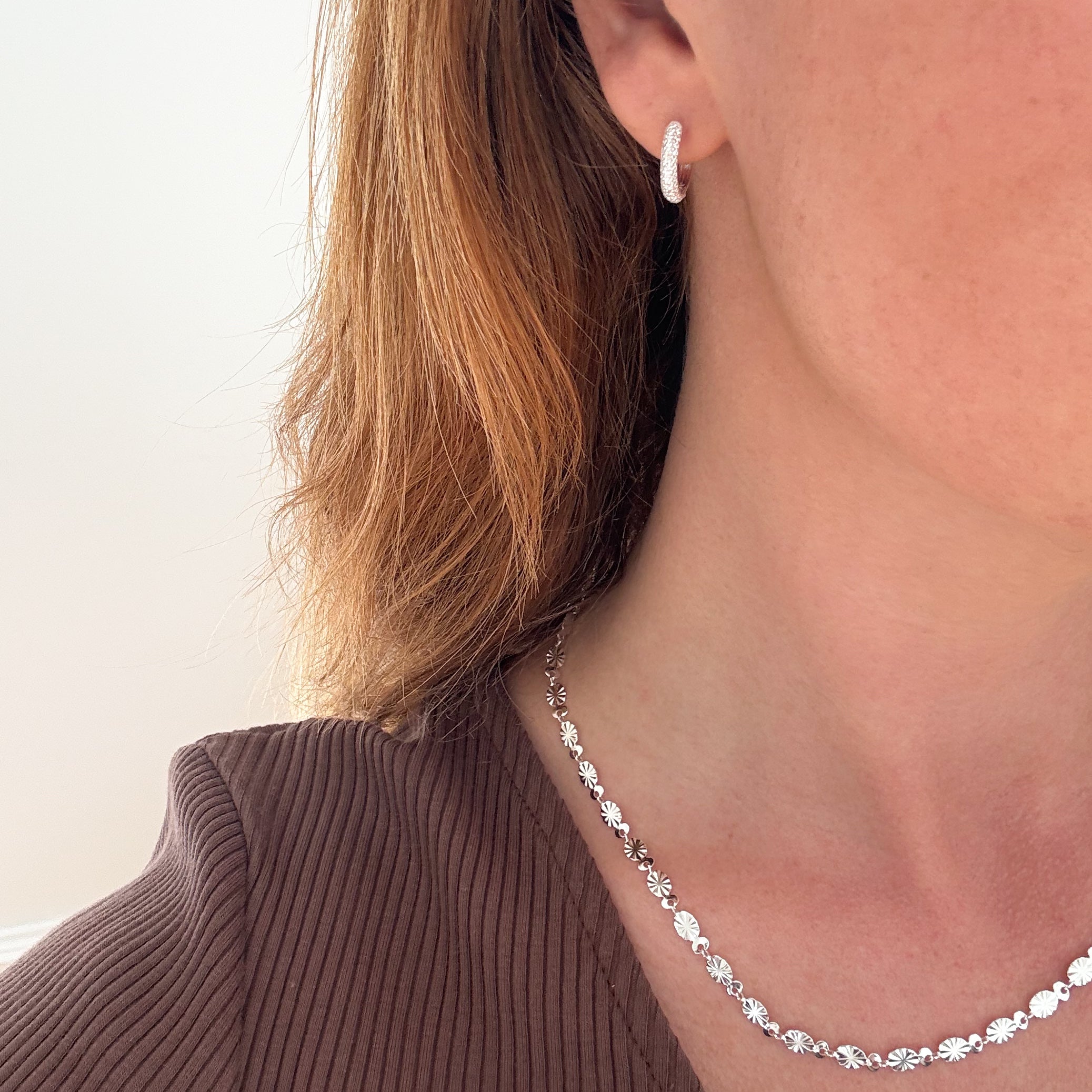 Sun Halskæde Sølvbelagt