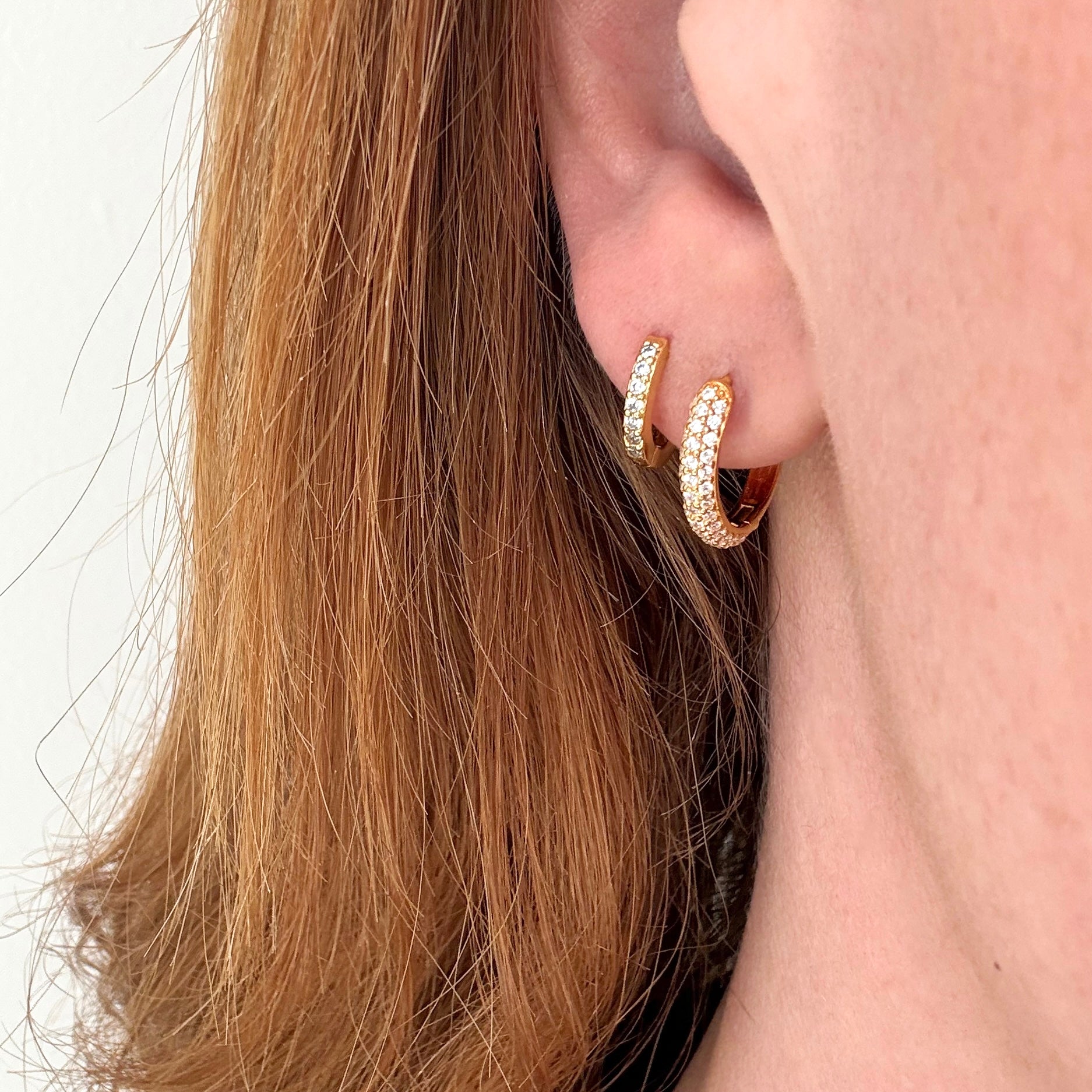 Krystal Hoops Guldbelagt