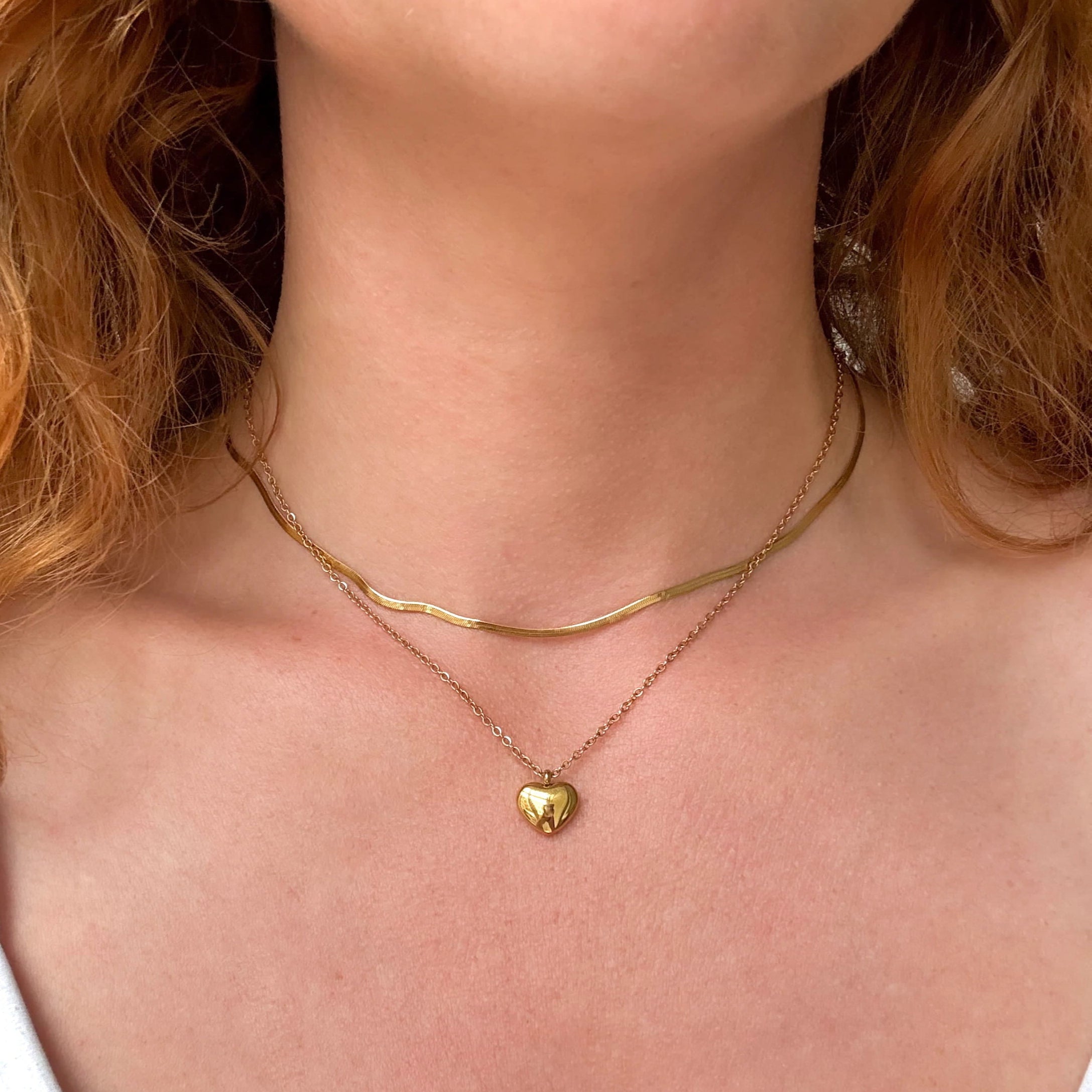 Flad Slange Halskæde 2mm Guldbelagt