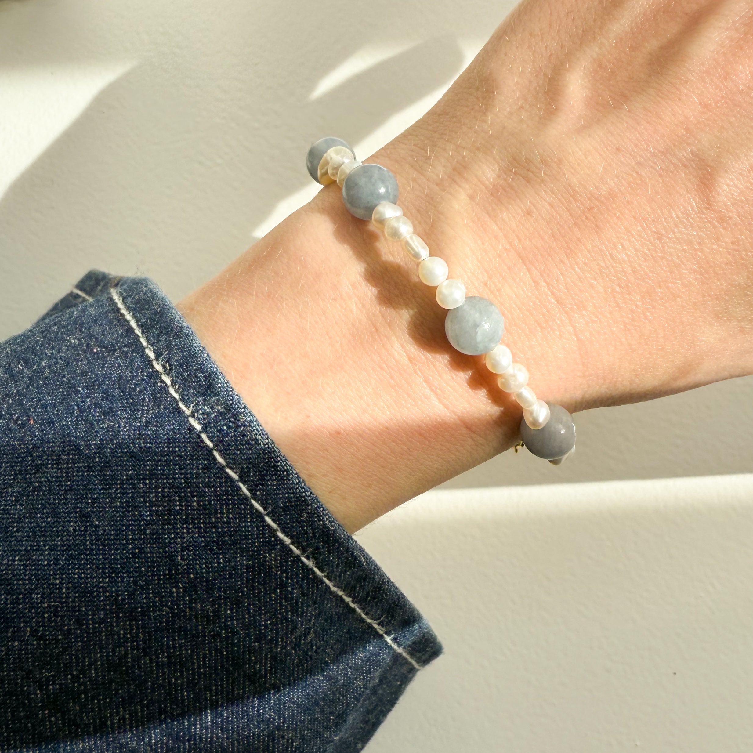 Marine Ferskvandsperlearmbånd