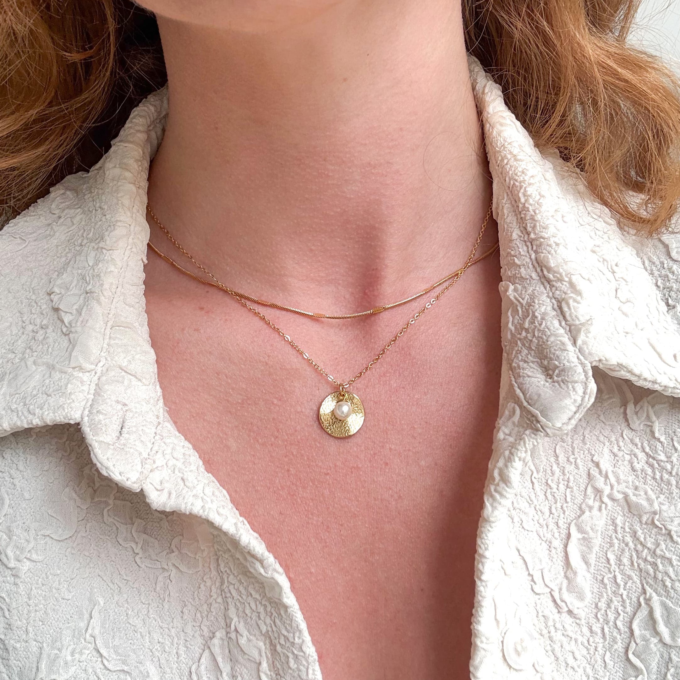 Flat Dot Halskæde Guldbelagt Halskæde