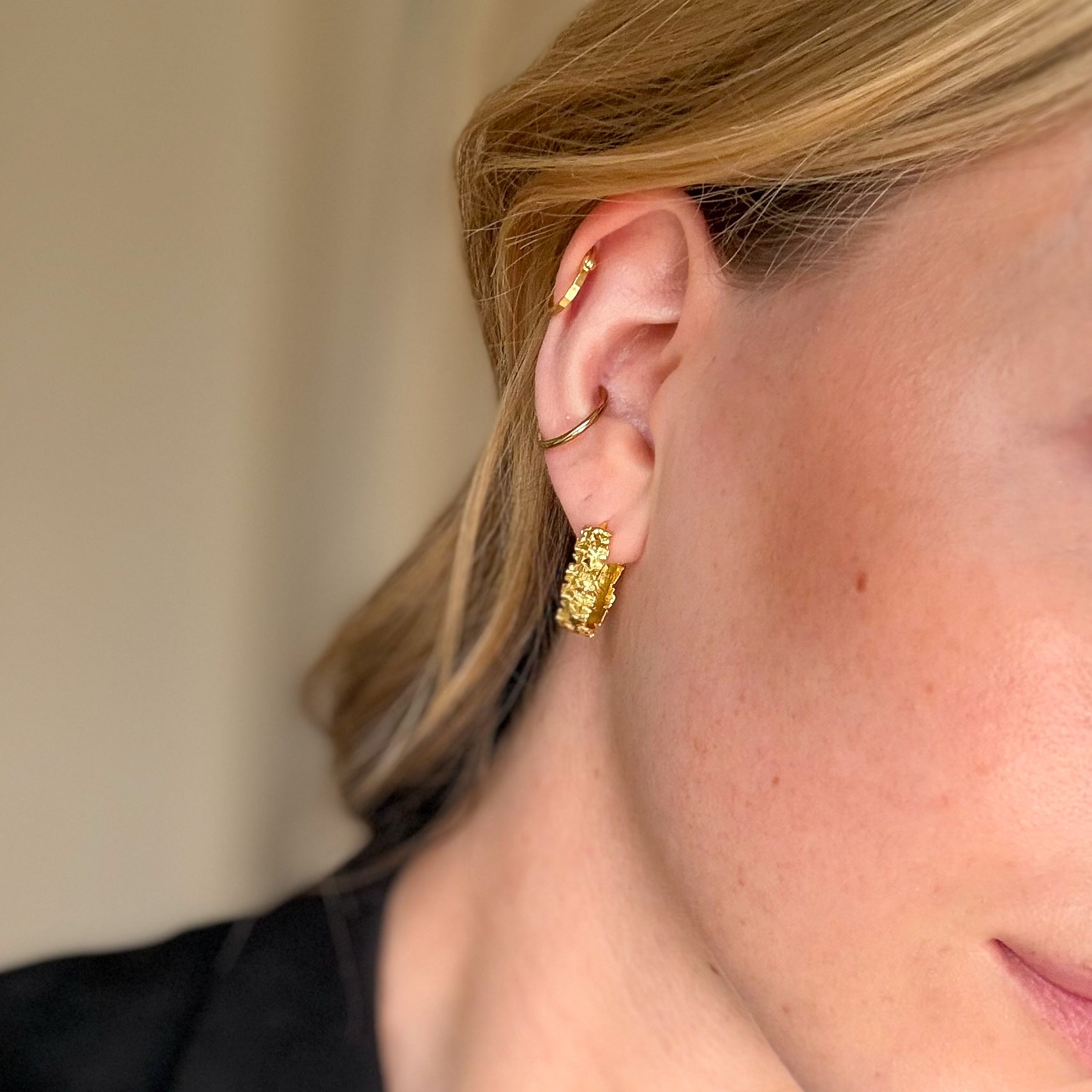 Magma Rock Hoop 18K Guldbelagt