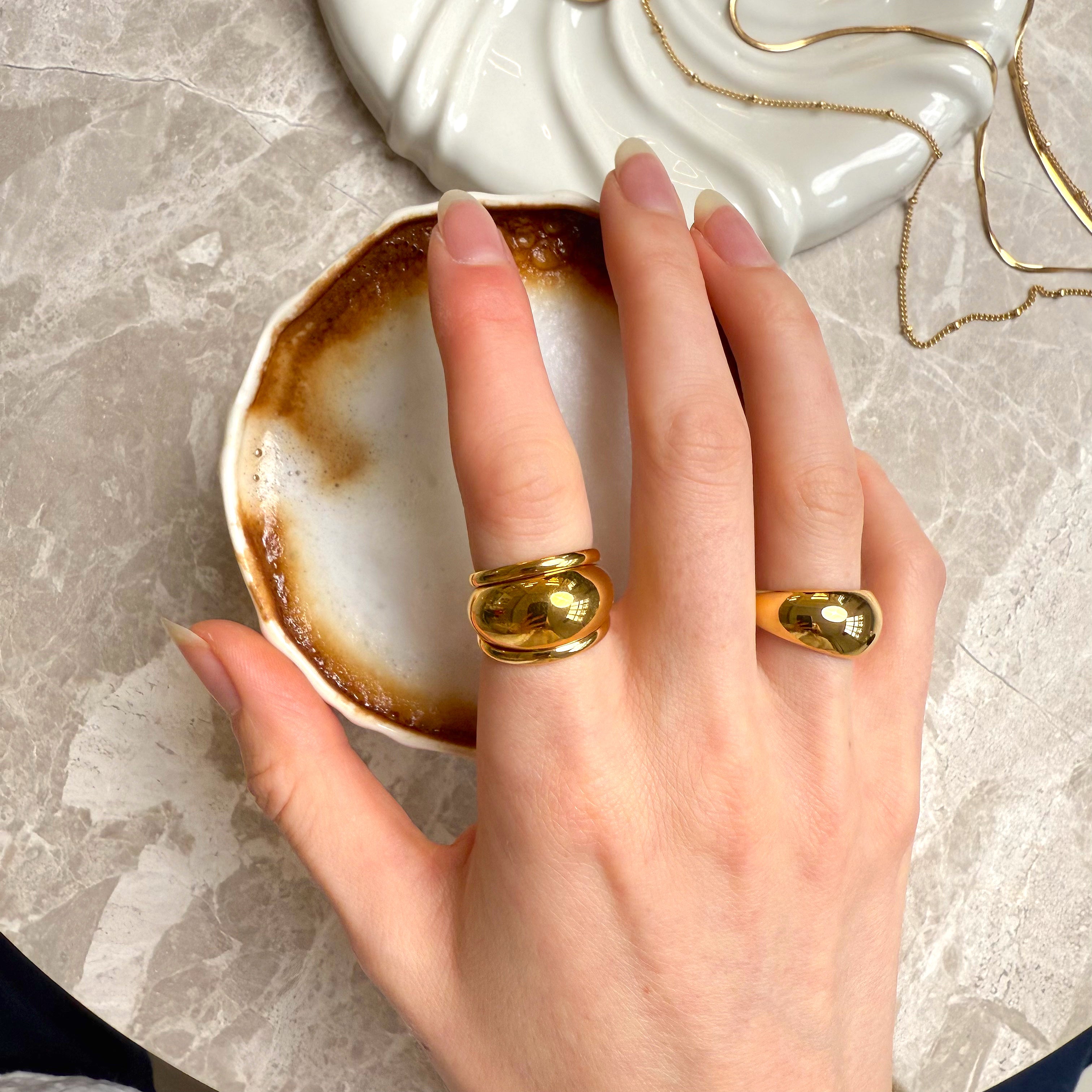 Classic Chunky Sæt: 1 ring & 1 ørering