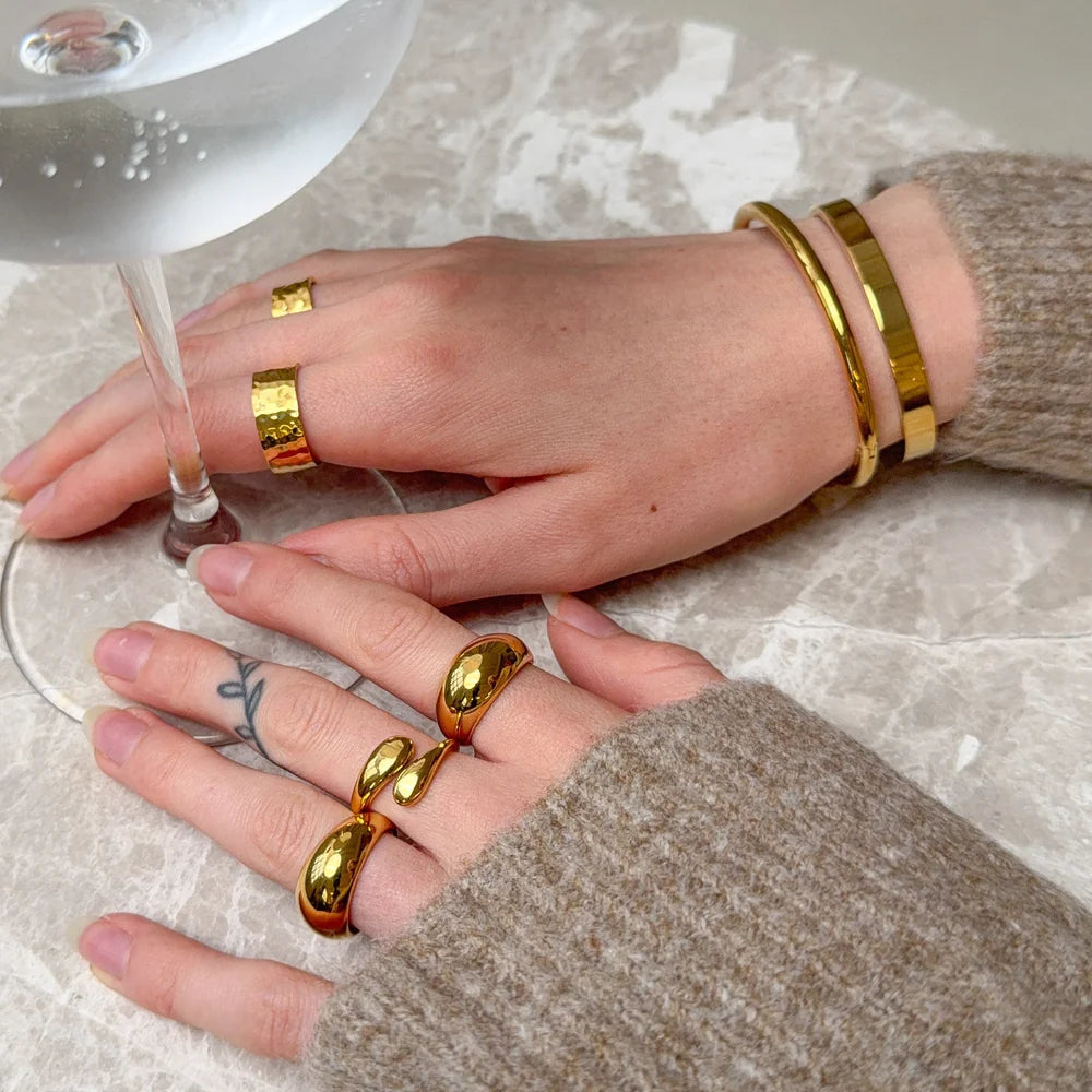 Classic Chunky Sæt: 2 ringe & 1 ørering