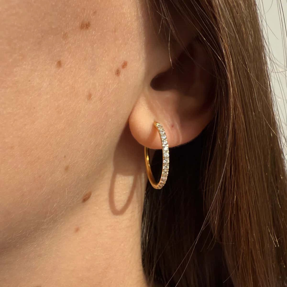 Krystal Creoler 18K Guldbelagt 20mm