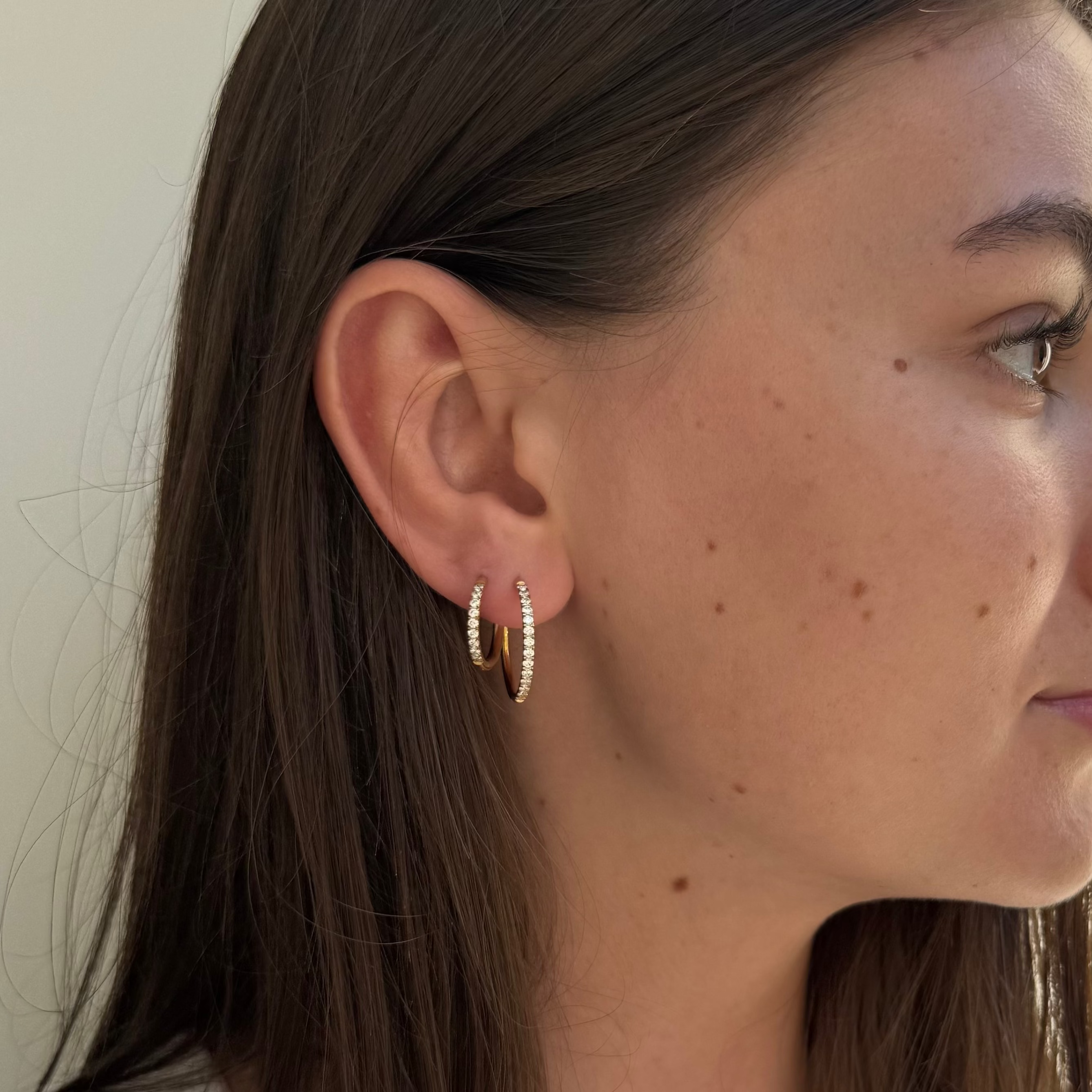 Krystal Øreringe 18K Guldbelagt 20mm