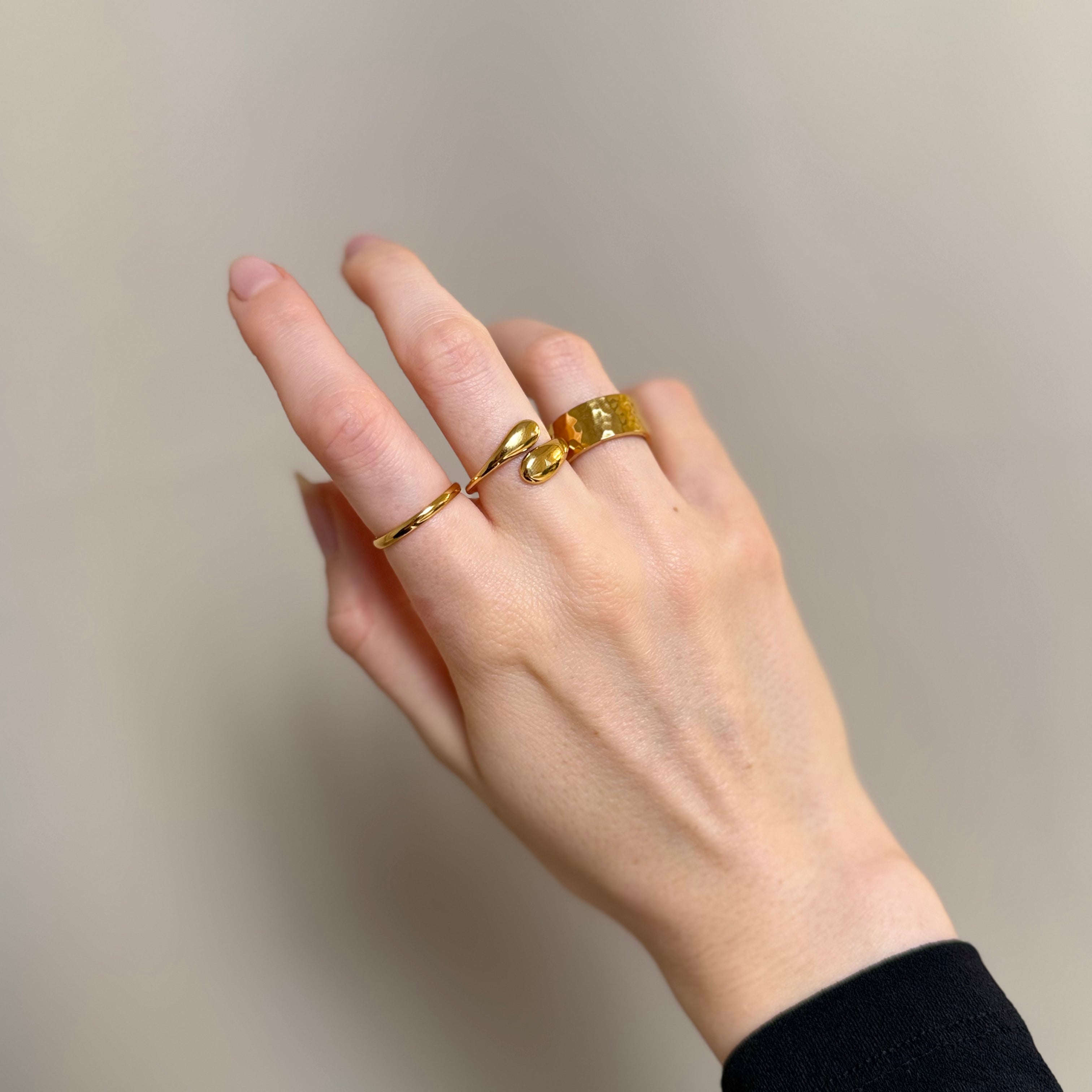 Classic Simpel og Hamret Ringe Sæt: 3 ringe