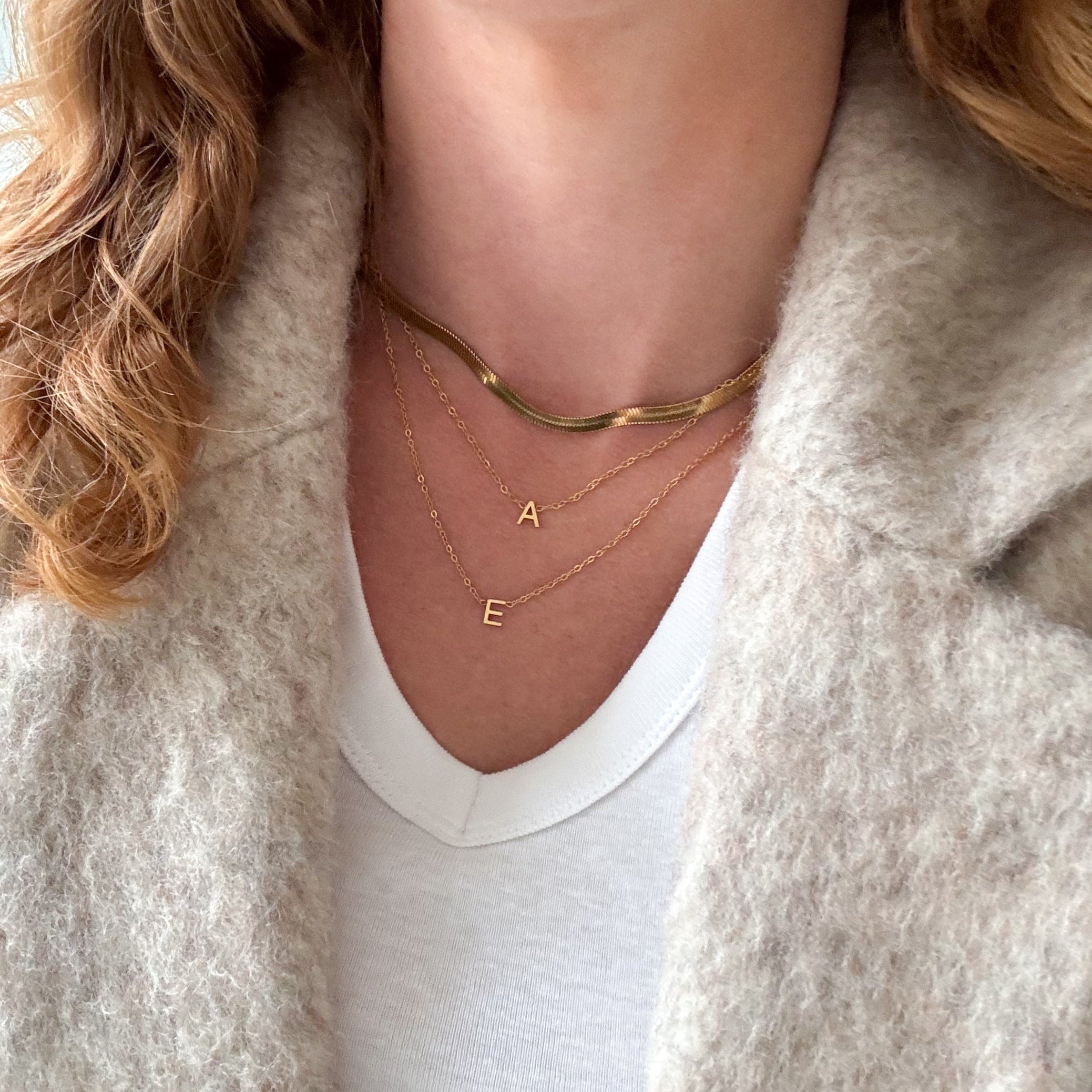 Bogstav Halskæde Guldbelagt