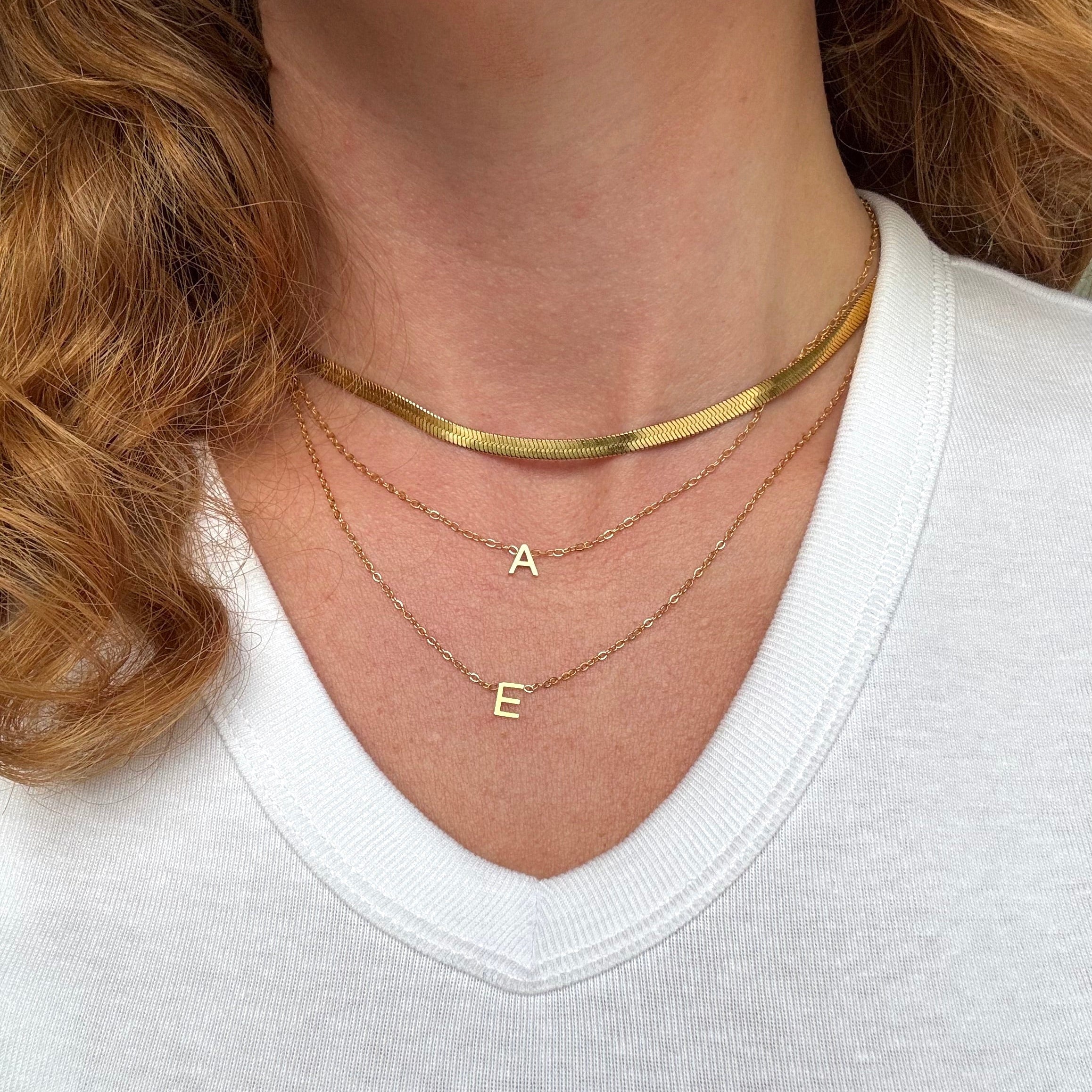 Bogstav Halskæde Guldbelagt